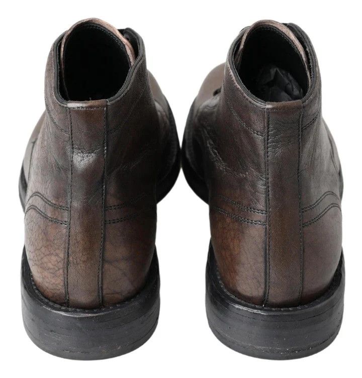Dolce & Gabbana o1y0125 Leather Ankle Boots in Dark Brown Size US 9 / EU 42 - 4 Thumbnail