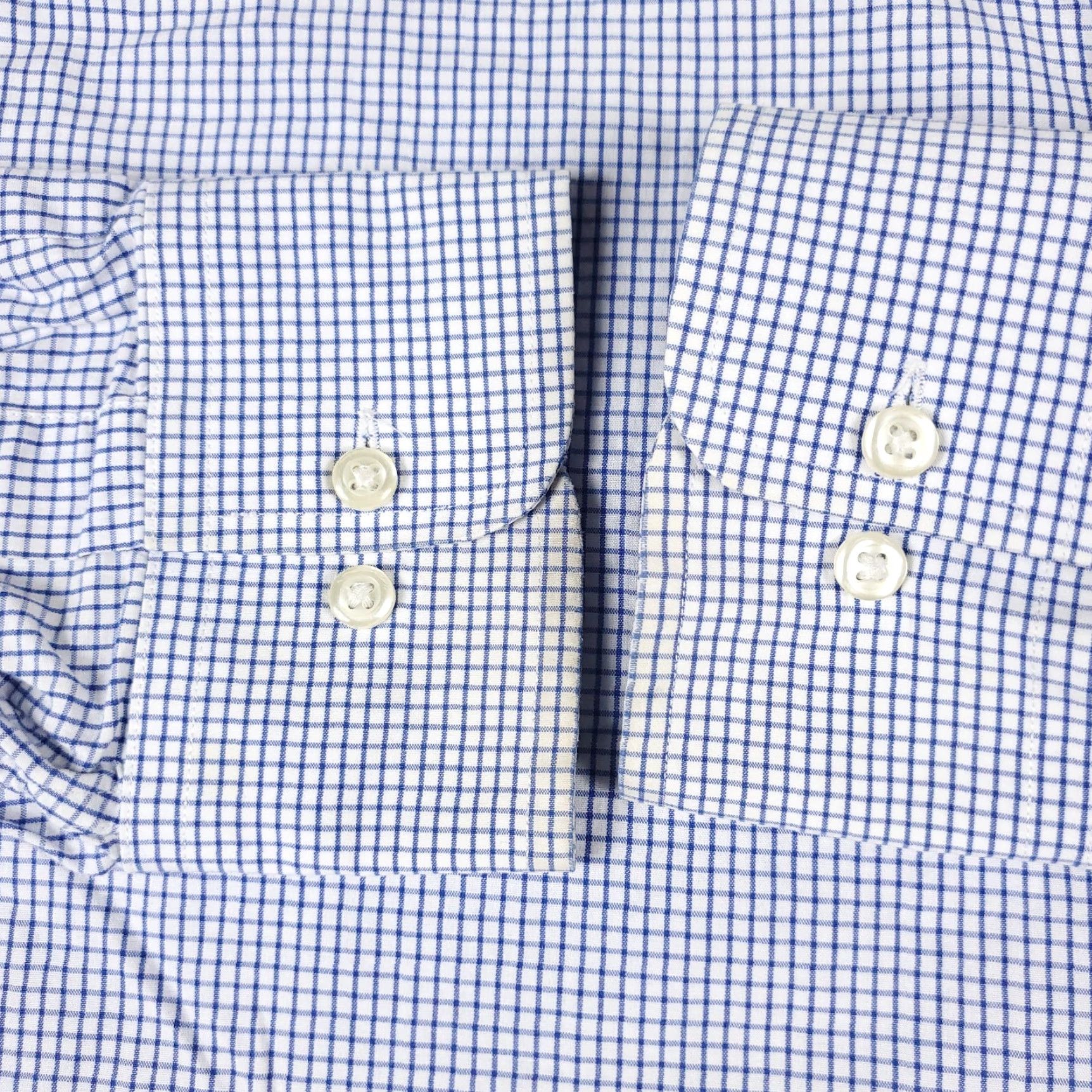 Tommy Hilfiger Tommy Hilfiger Dress Shirt Mens 16.5 Blue Check Long Sleeve Button-Up Classic American Preppy Size 42R - 3 Thumbnail