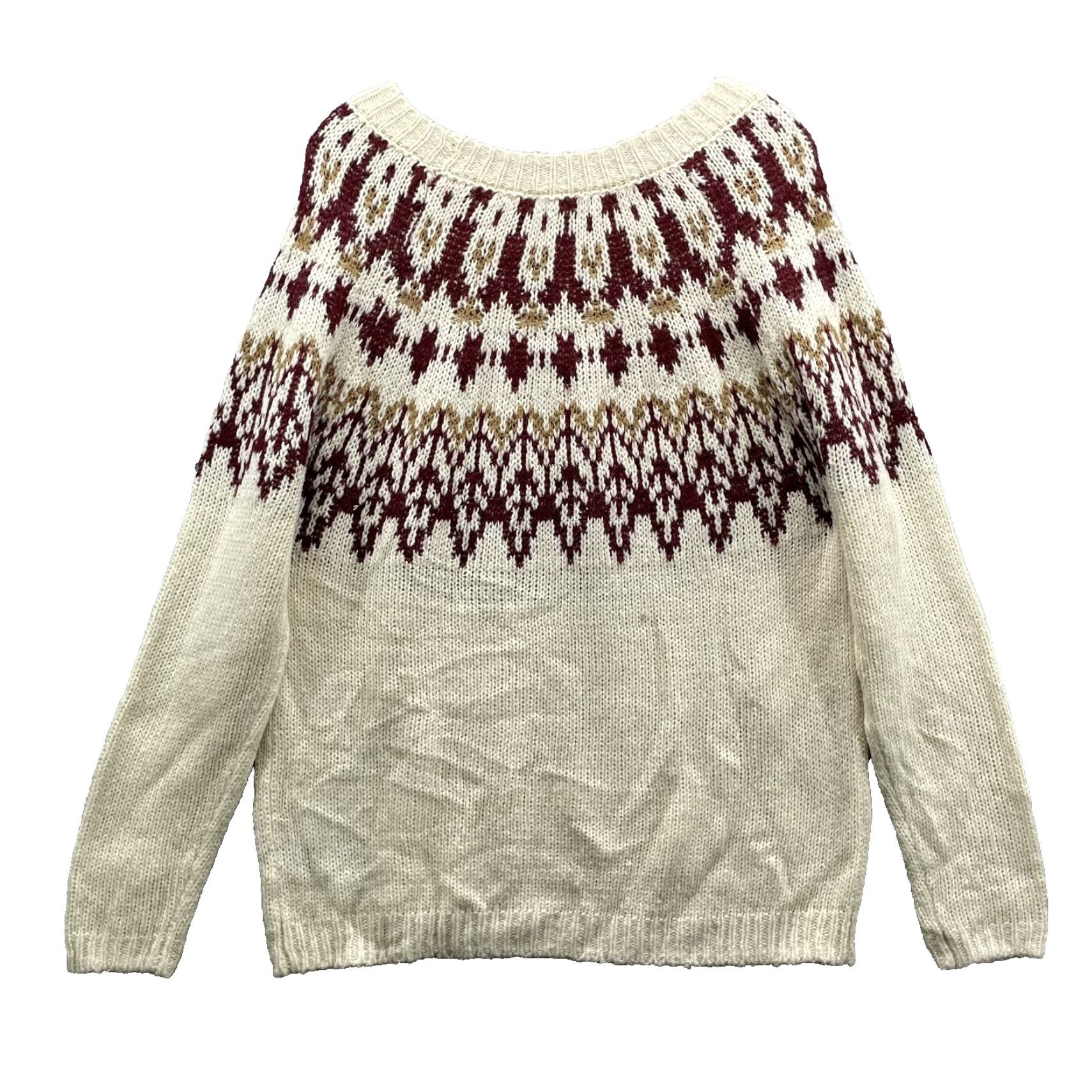 Stoic Stoic Nordic Knit Sweater Women Small Red White Cabin Academia Winter Preppy 90s Vintage Size S / US 4 / IT 40 - 2 Thumbnail