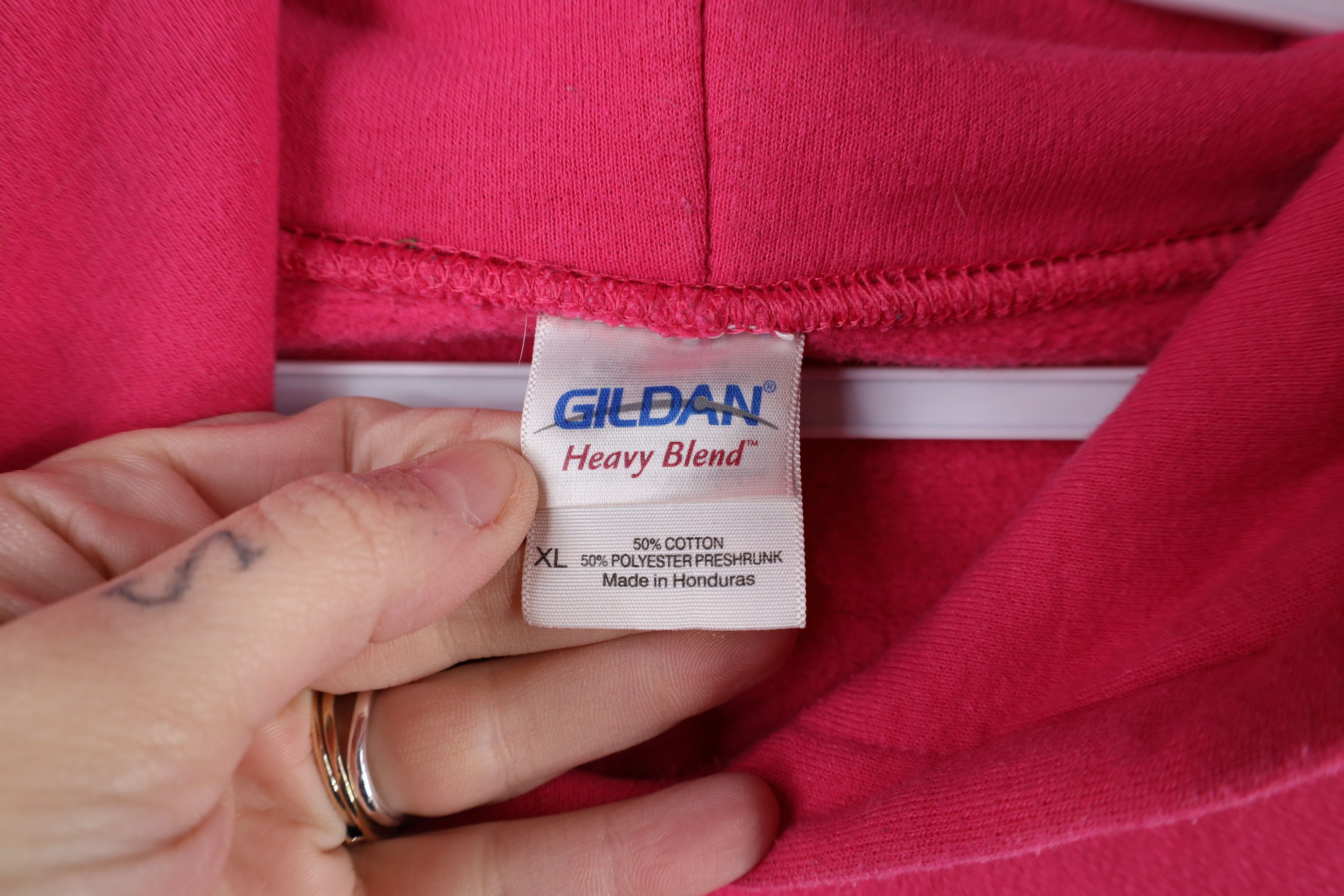 Vintage Vintage 90s Y2K Detroit Muscle Car Hoodie Sweatshirt Pink Size XL / US 12-14 / IT 48-50 - 6 Thumbnail