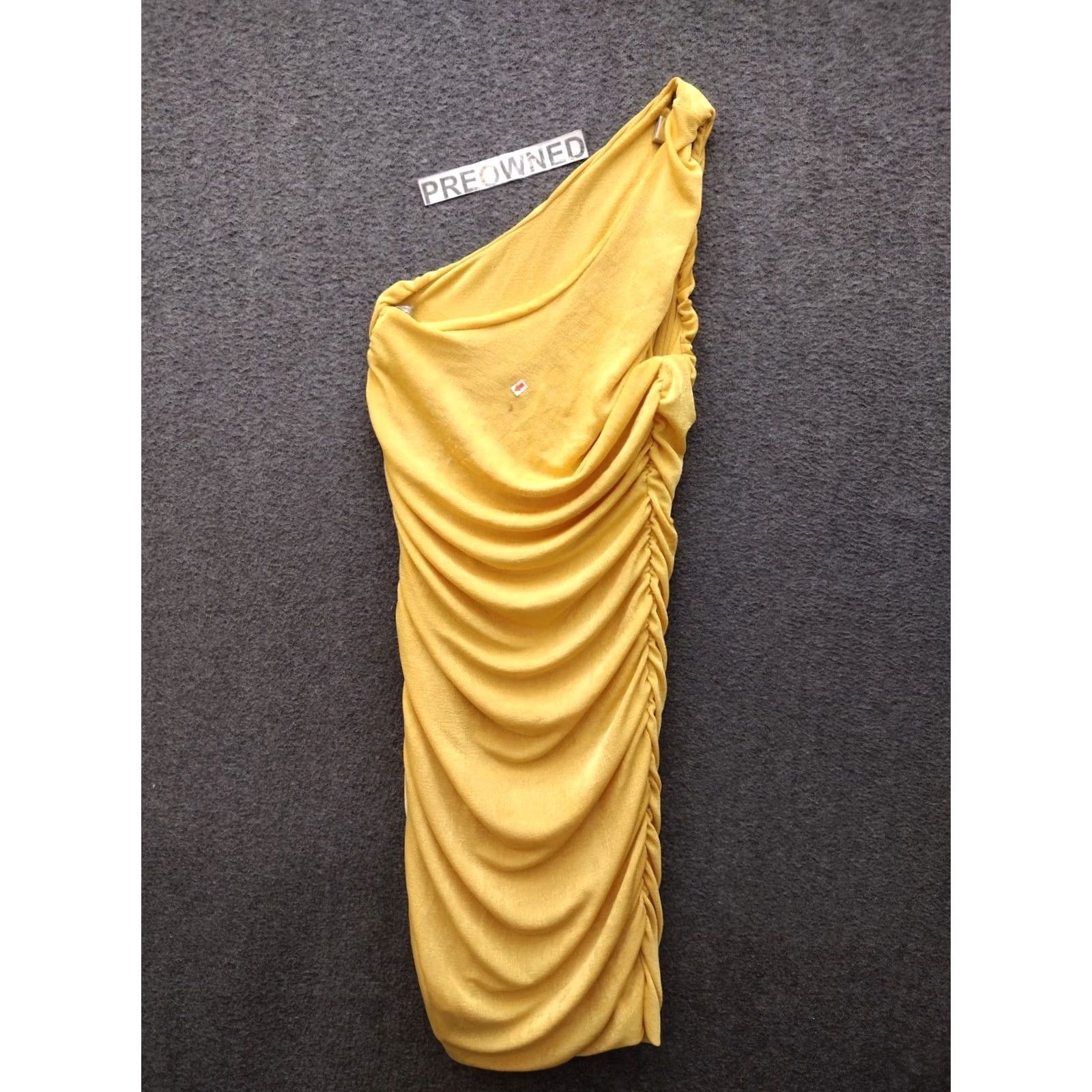 Vintage Nike One Shoulder Bodycon Midi Maxi Dress Womens Yellow S Size S / US 4 / IT 40 - 2 Thumbnail