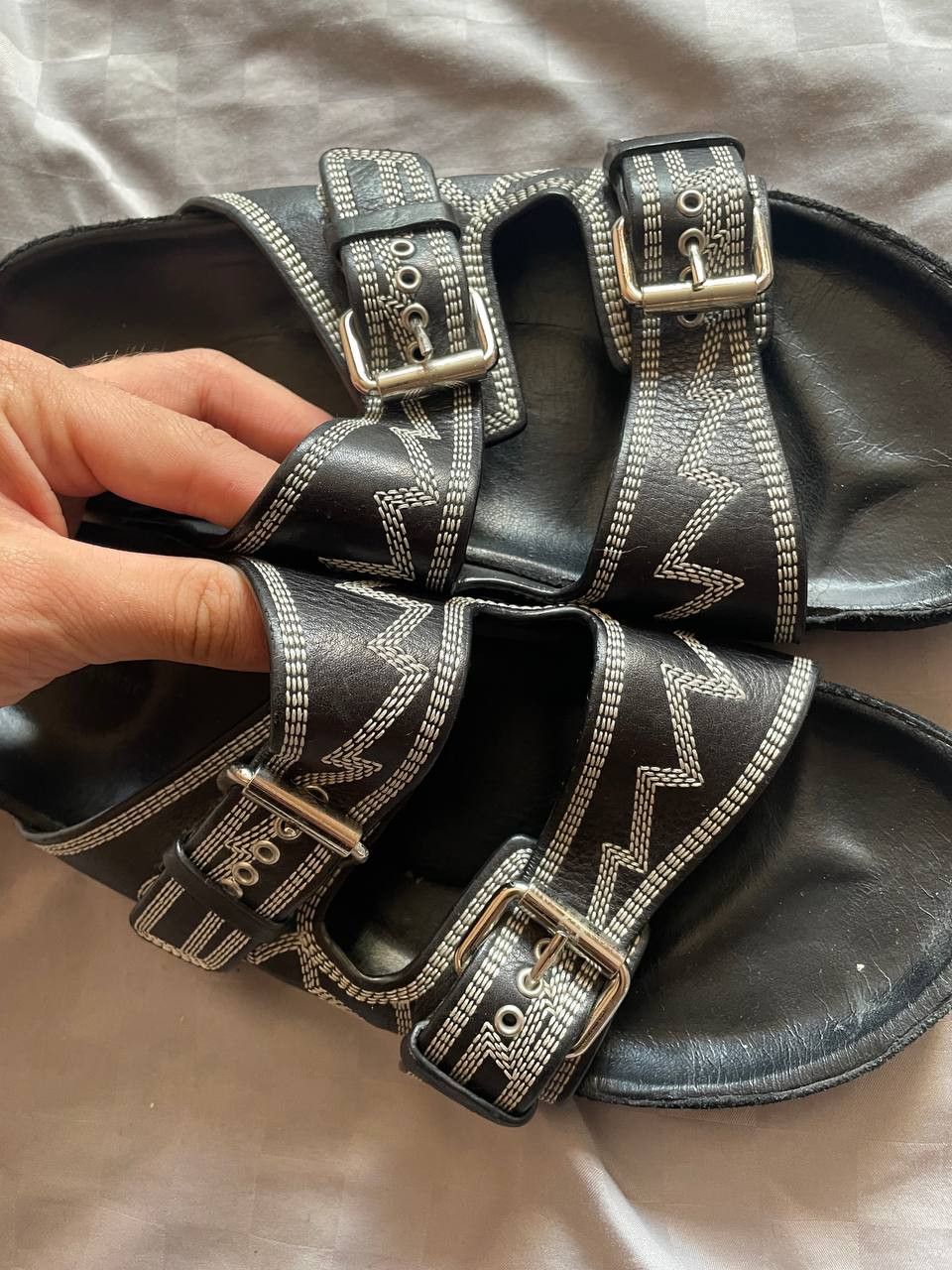 Isabel Marant Isabel marant shoes Sandals Black Leather Size US 10 / IT 40 - 4 Thumbnail
