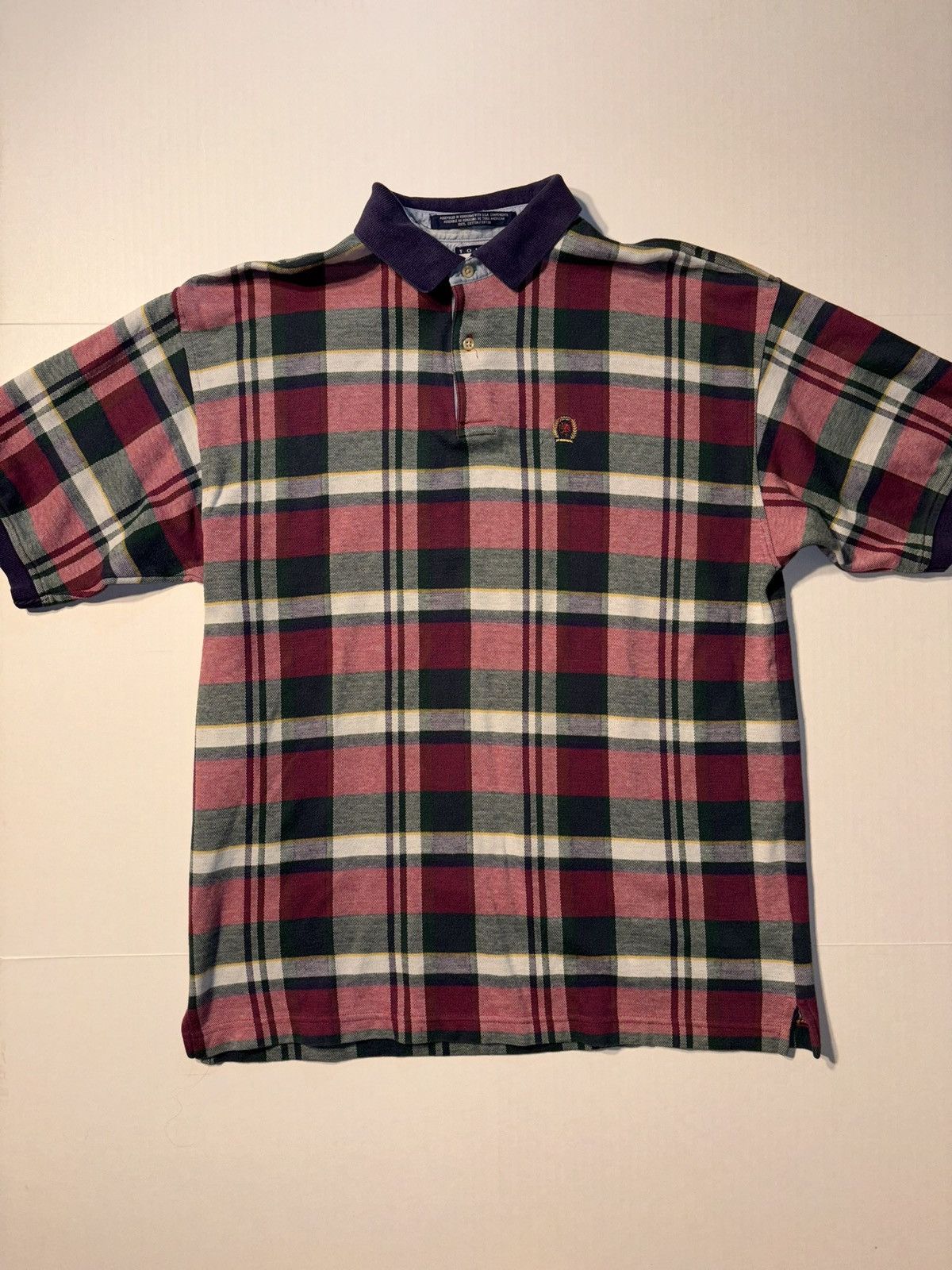 Tommy Hilfiger Vtg Tommy Hilfiger Red Plaid Polo Golf Button Up 90’s Large Size US L / EU 52-54 / 3 - 1 Thumbnail