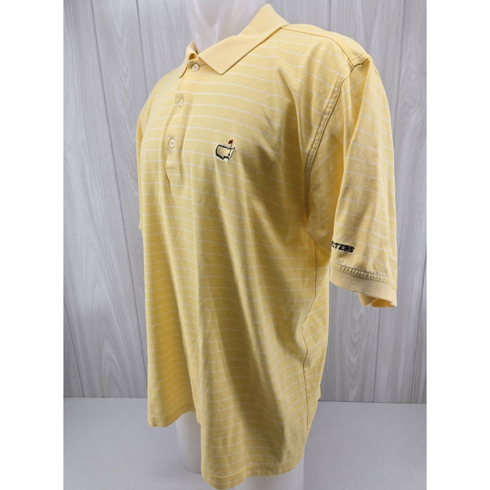 Vintage VINTAGE Masters Collection Polo Shirt Mens XL Striped 100% Cotton Yellow Shirt Polo Mens XL Striped 100% Cotton Masters Collection Size US XL / EU 56 / 4 - 3 Thumbnail