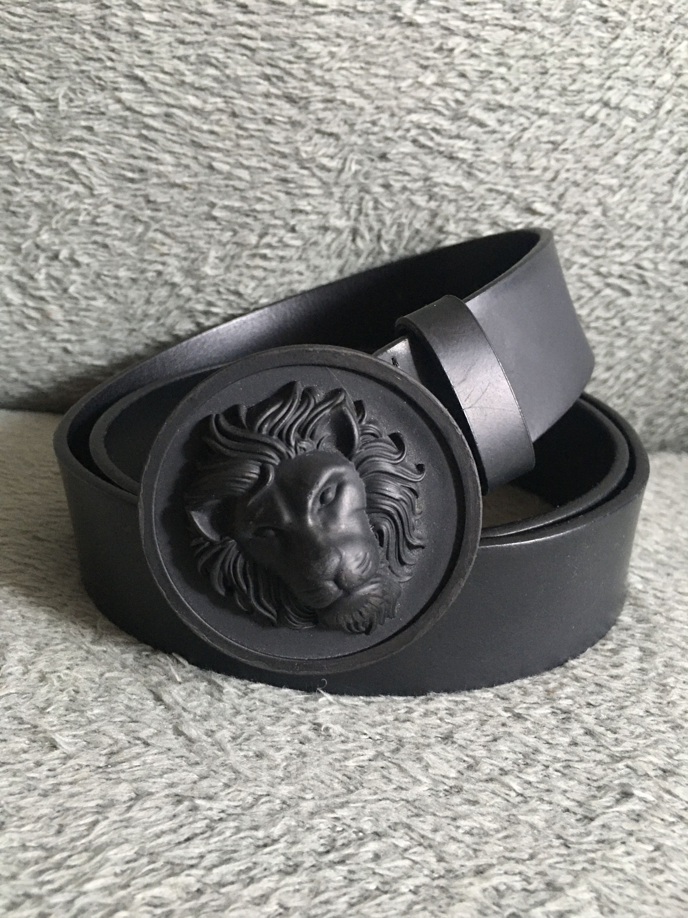 Versus Versace Versace Versus Tonal Round Lion Belt Black Size 36/90 Size 36 - 2 Thumbnail