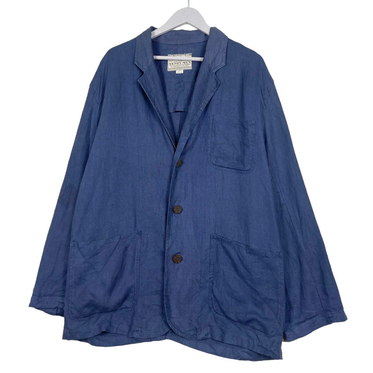 Issey Miyake × Japanese Brand 💥90s XENON MEN INDIGO CHORE WORKER JACKET Size US L / EU 52-54 / 3 - 2 Thumbnail