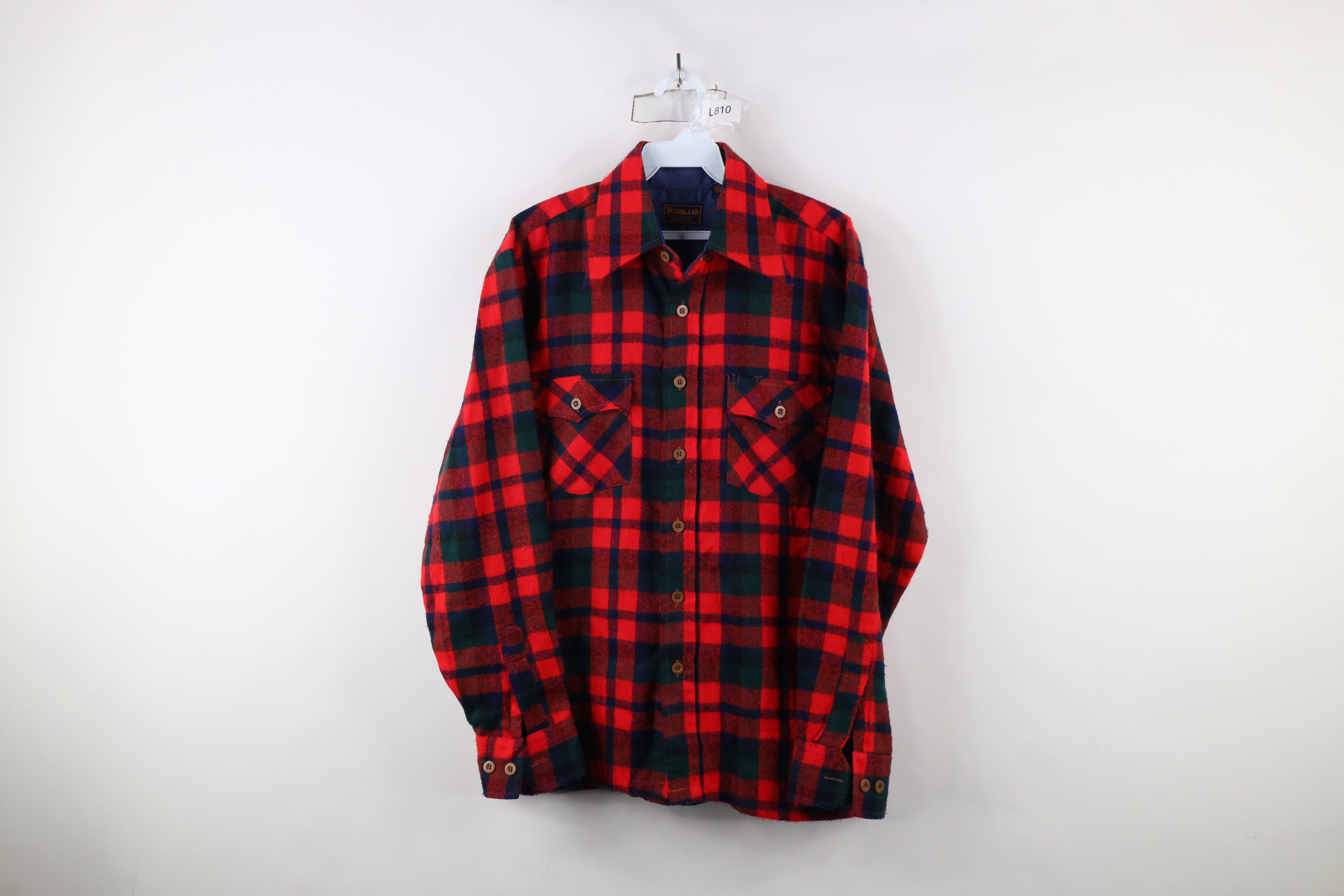 Vintage Vintage 70s Streetwear Knit Collared Button Shirt Plaid Size US M / EU 48-50 / 2 - 1 Thumbnail