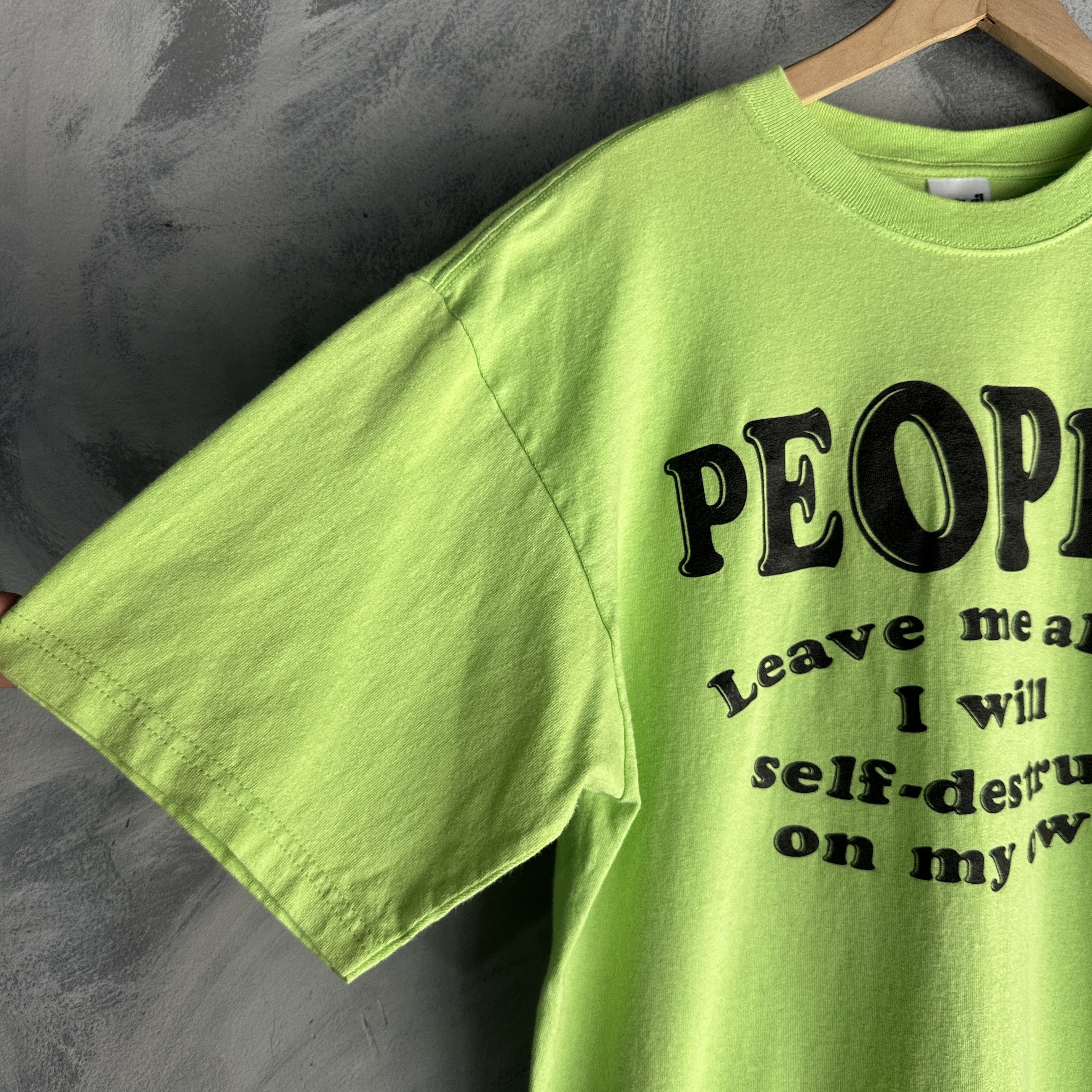 Other Vintage Funny T Shirt Mens Large "People Leave Me Alone" 90s Size US L / EU 52-54 / 3 - 3 Thumbnail
