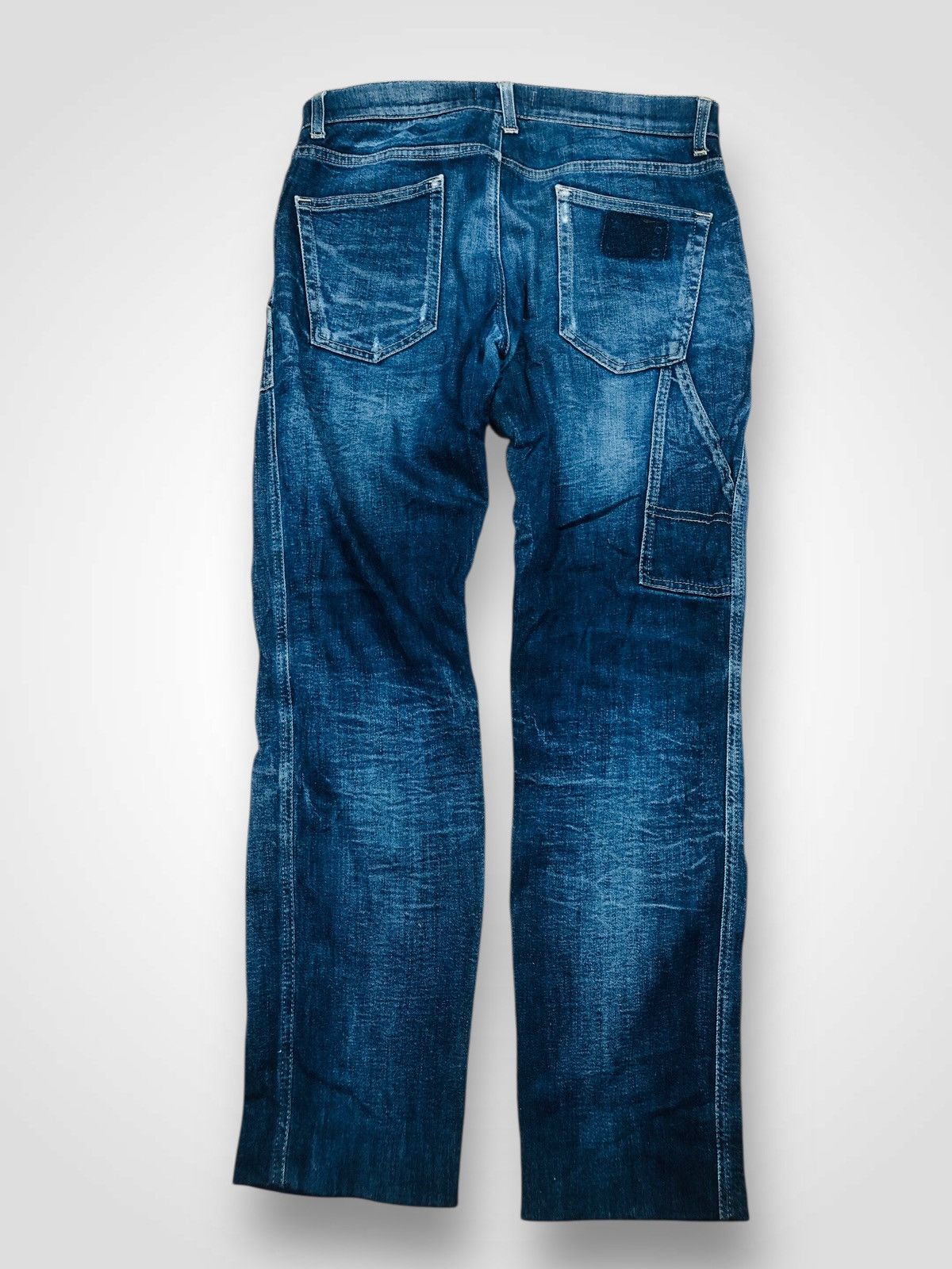 Dolce & Gabbana D&G Men's Carpenter Distressed Wash Blue Jeans (38) Size US 30 / EU 46 - 2 Thumbnail