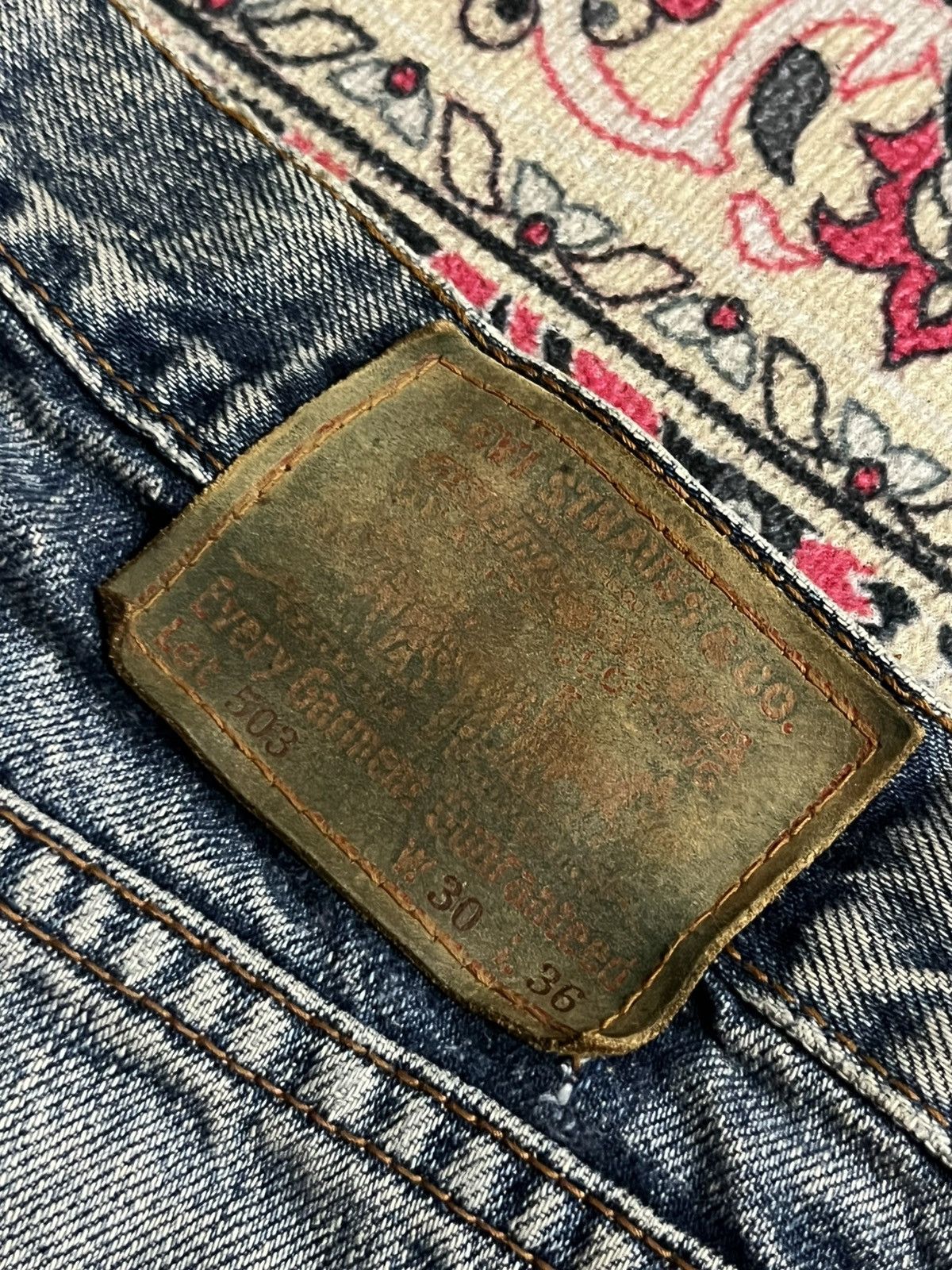 Levi's Vintage Levi’s 503 Blue Washed Distressed Straight Jeans Size US 30 / EU 46 - 8 Thumbnail