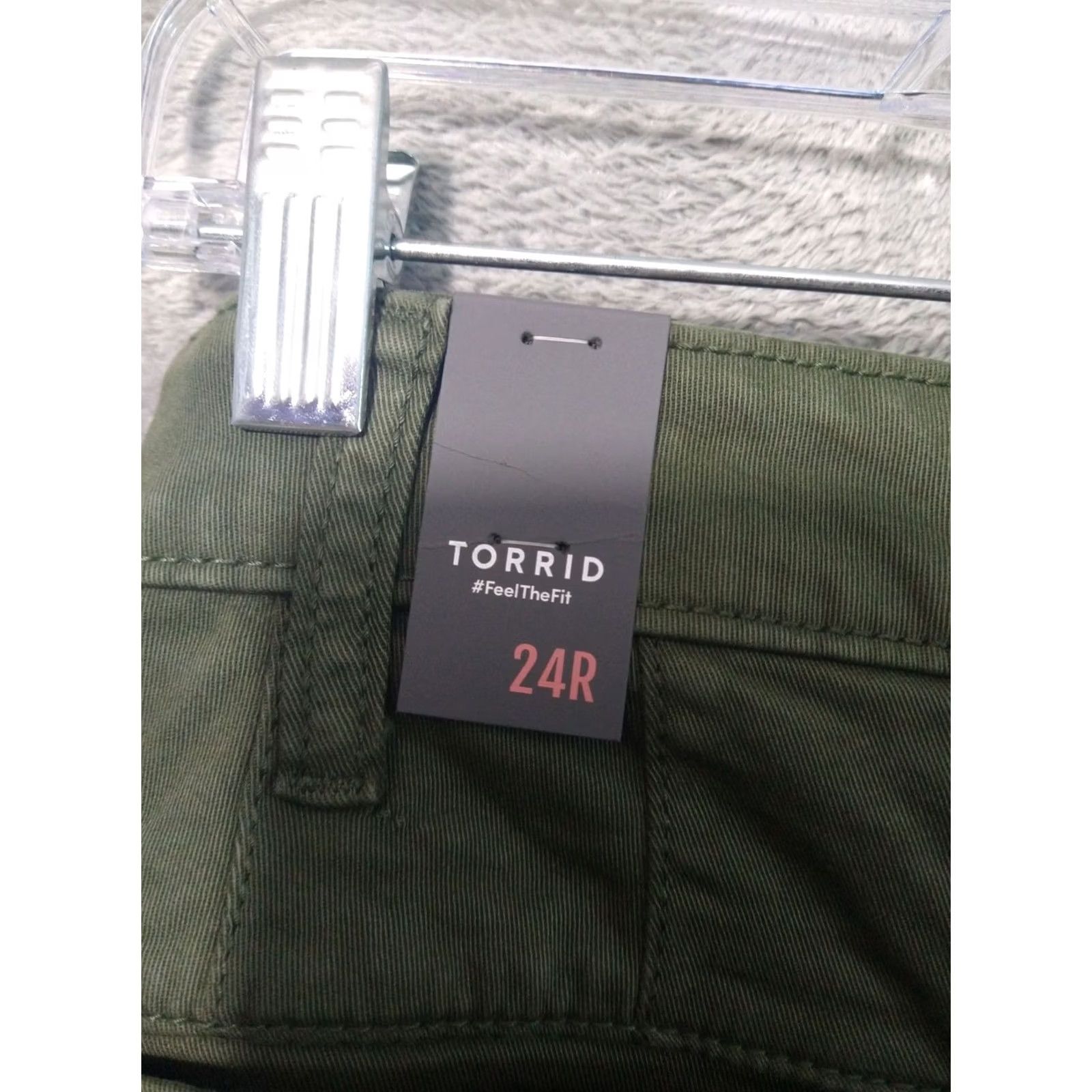 Torrid Torrid Pants Womens 24 Plus Green Chino Wide-Leg High Rise Stretch Deep Depths 29.5in Inseam Casual Womens Pants Size 42" / US 20 - 7 Thumbnail