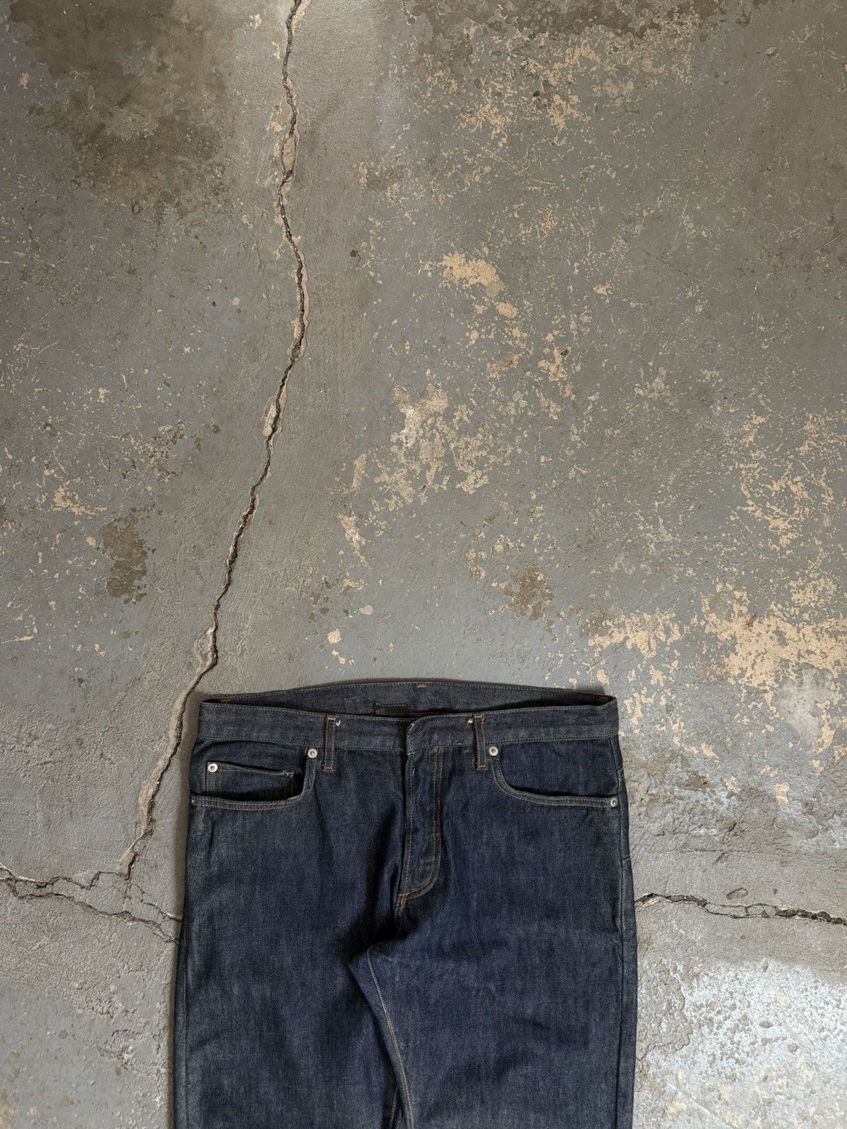 Dior × Hedi Slimane AW07 “Navigate” Green Waxed Jeans Size US 33 - 2 Thumbnail