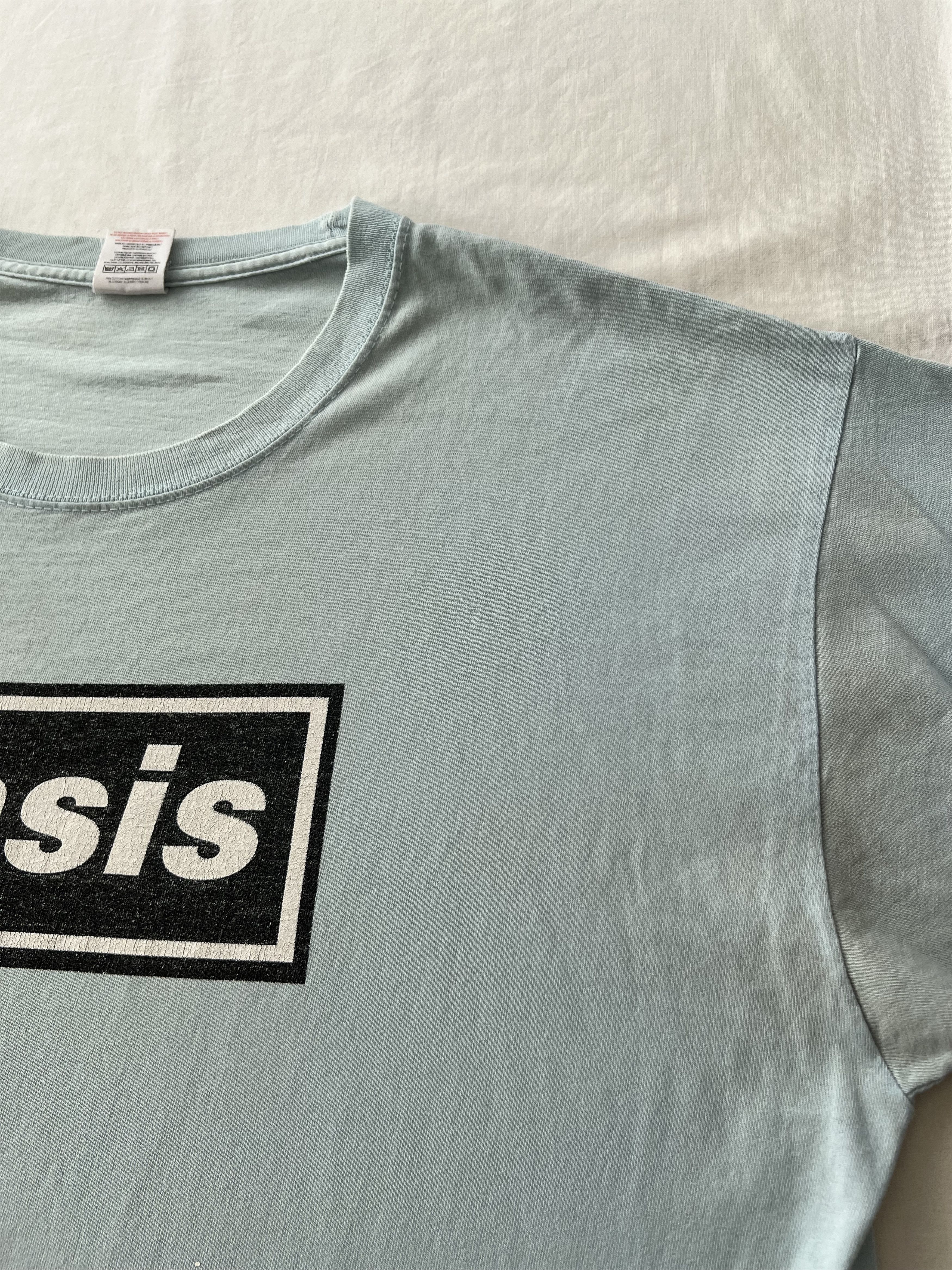 Band Tees Vintage 2000s Oasis Definitely Maybe Britpop Blue T-shirt Size US XL / EU 56 / 4 - 12 Thumbnail