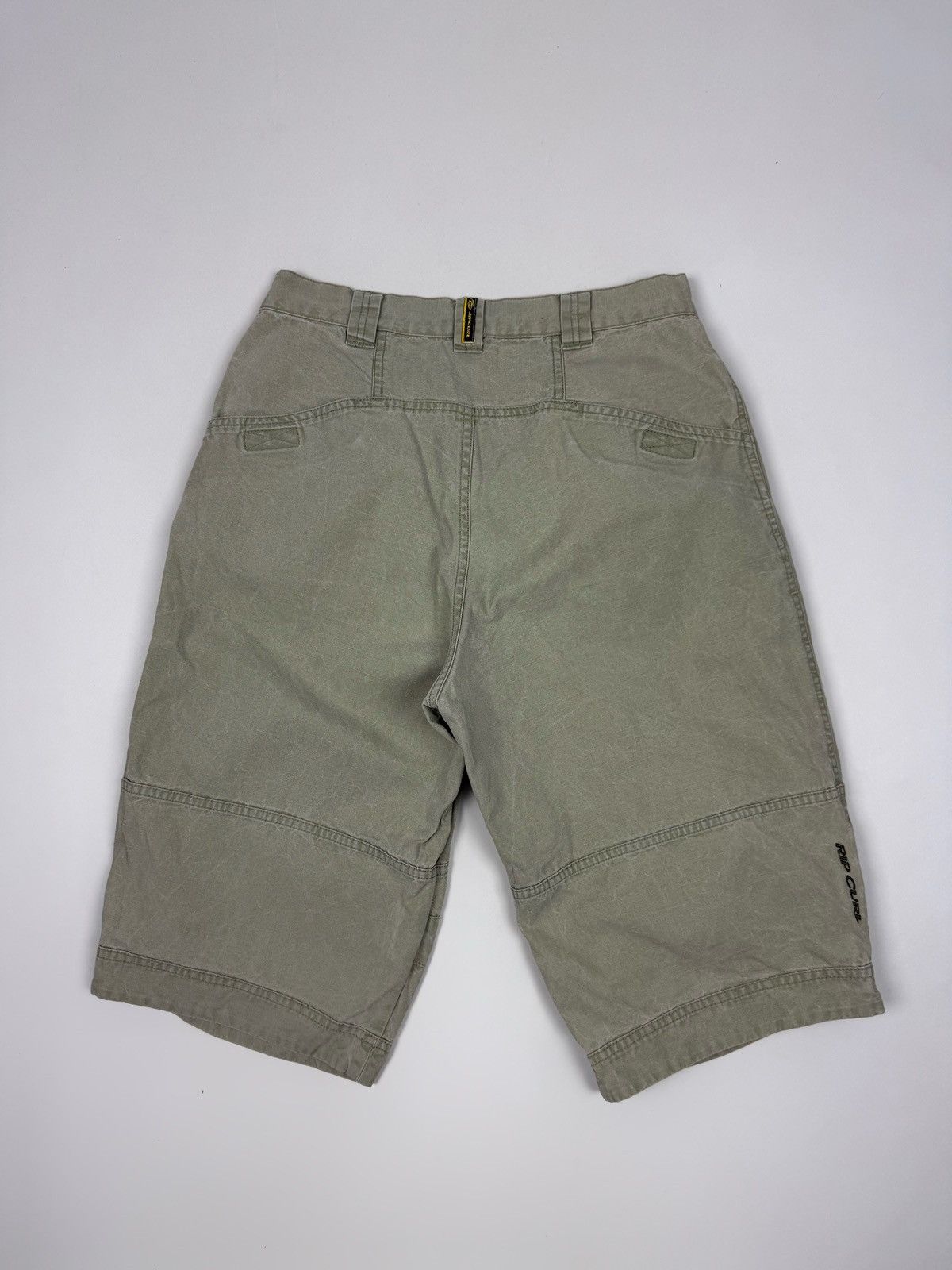 Rip Curl 1990’s Vintage Rip Curl Khaki Green Canvas Long Shorts Jorts Size US 30 / EU 46 - 7 Thumbnail