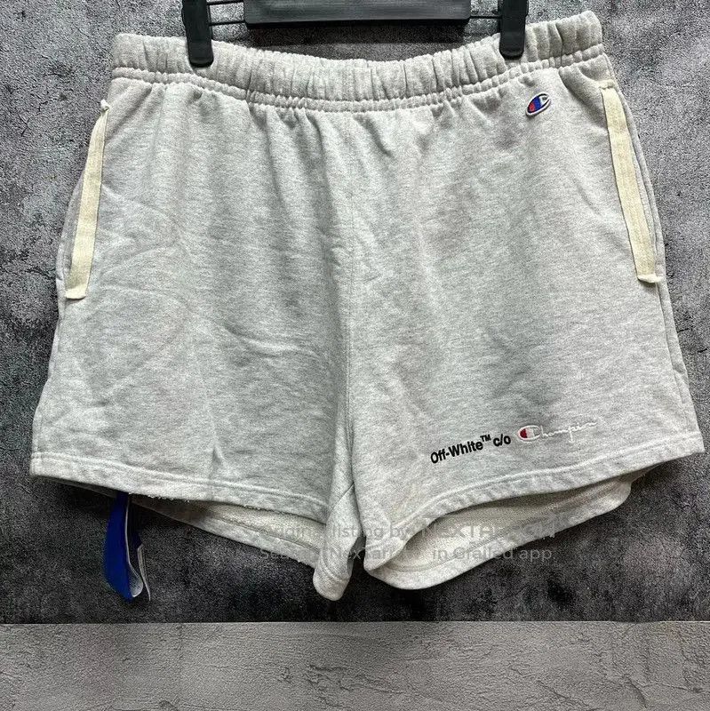 Off-White Off-White Gray Cotton Men's Shorts . Size US 27 - 1 Thumbnail