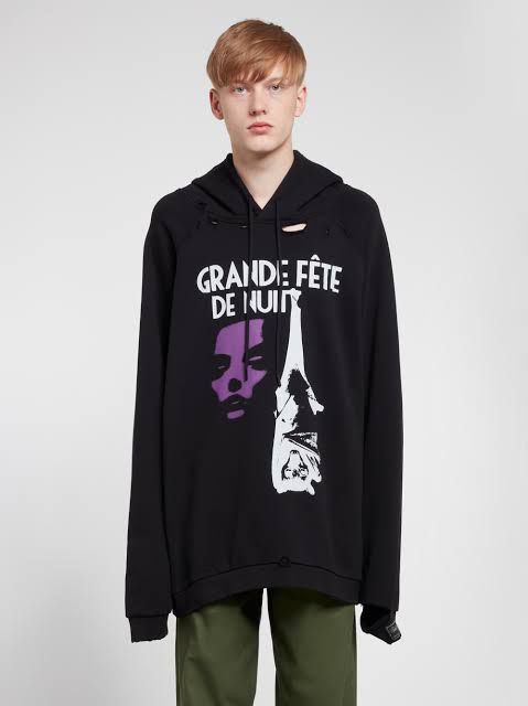 Raf Simons CC000021 2007 Sample Grande Fete De Nuit Hoodie in Black Size US L / EU 52-54 / 3 - 2 Thumbnail