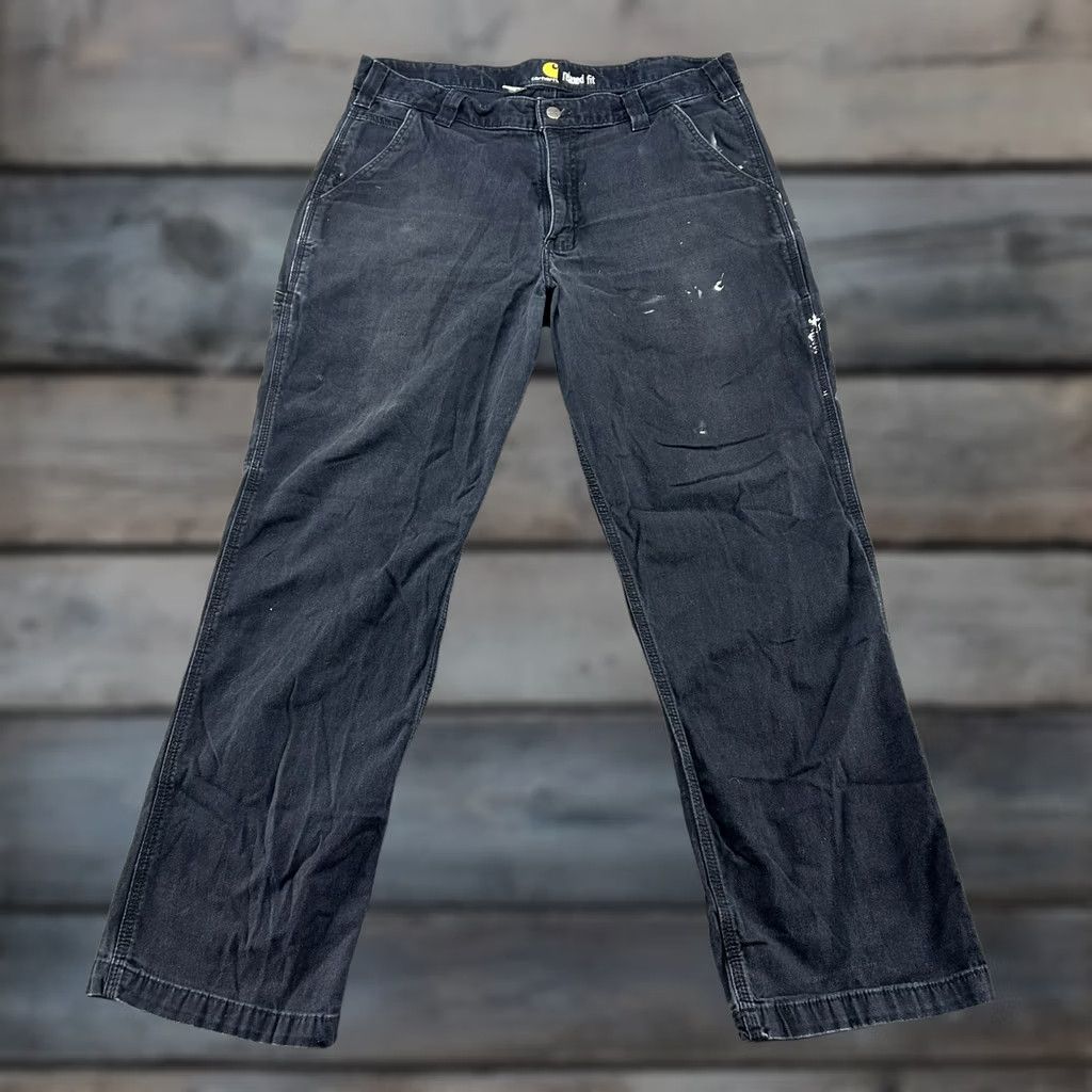 Carhartt VINTAGE Carhartt Pants Men 36x30 Black Carpenter Relaxed Fit Rugged Flex Heavy Canvas Size US 36 / EU 52 - 1 Thumbnail
