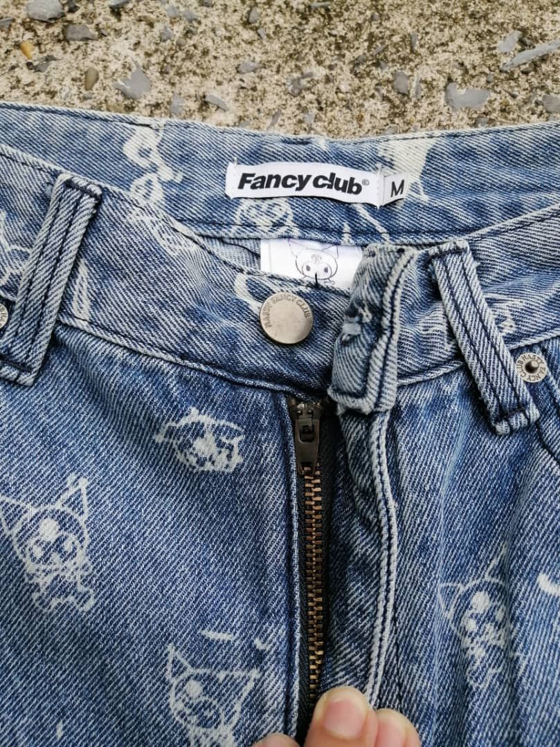 Anime × Japanese Brand Kuromi X Fancy Club Allover Print Baggy Style Jeans Size 27" / US 4 / IT 40 - 2 Thumbnail
