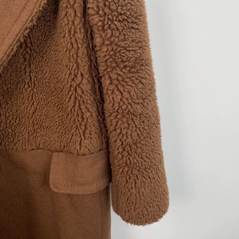 Max Mara Max Mara Dark coffee teddy wool patchwork coat Size XS / US 0-2 / IT 36-38 - 4 Thumbnail