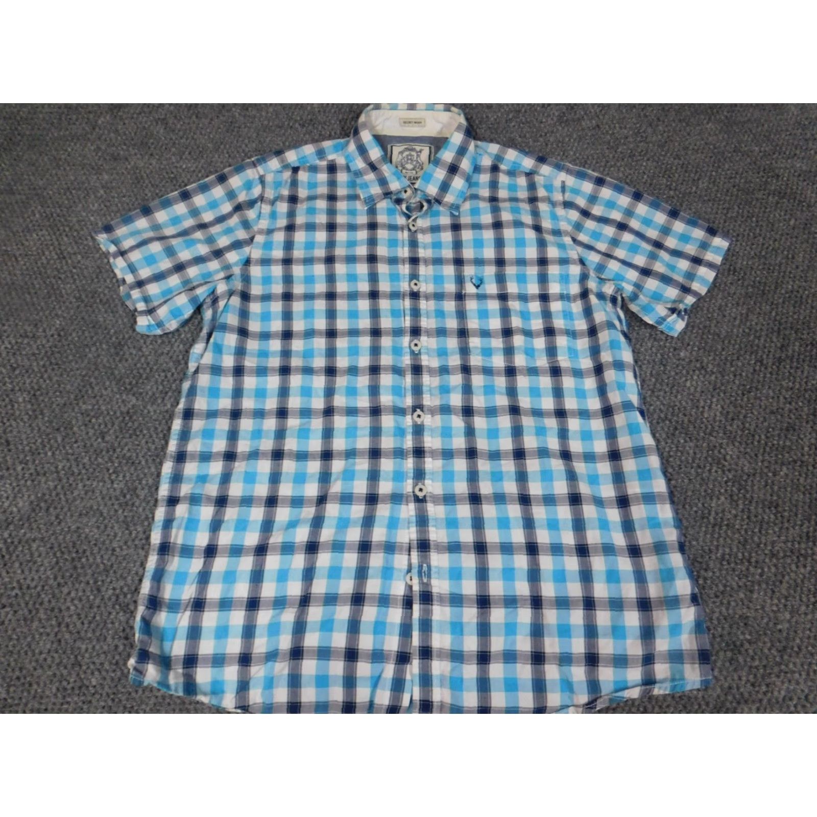 Vintage Solly Shirt Mens 39 Blue Plaid Button-Down Size US L / EU 52-54 / 3 - 4 Thumbnail