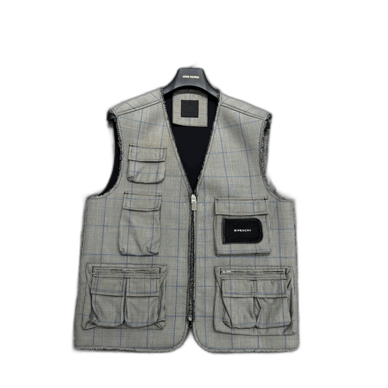 Givenchy Givenchy Checked Cotton Vest-yf Size US L / EU 52-54 / 3 - 1 Thumbnail