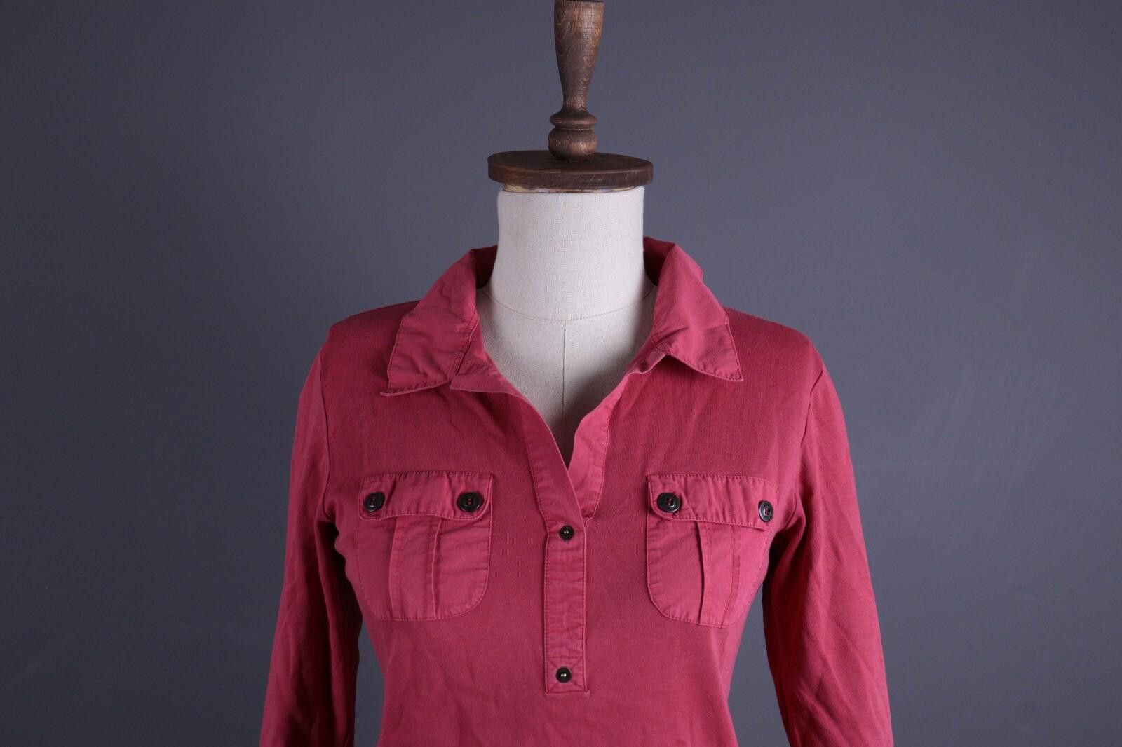 Saint James Saint James Red Long Sleeve Pullover Pockets Overshirt Shirt Size S / US 4 / IT 40 - 2 Thumbnail