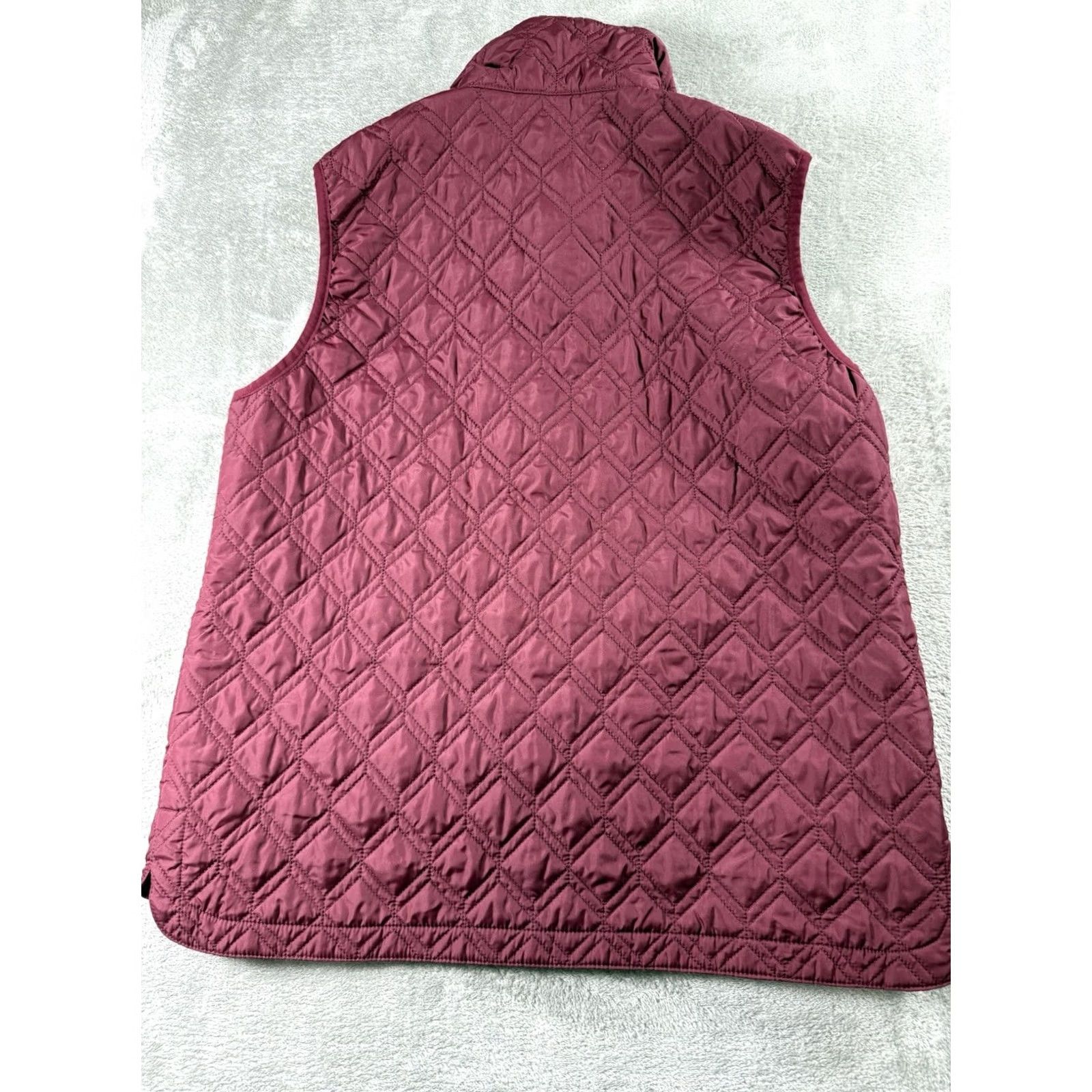 Lands' End Lands End Women’s M Burgandy Quilted Vest Workwear Mom Grandma Core Basic Red Lightweight Pockets Size M / US 6-8 / IT 42-44 - 2 Thumbnail
