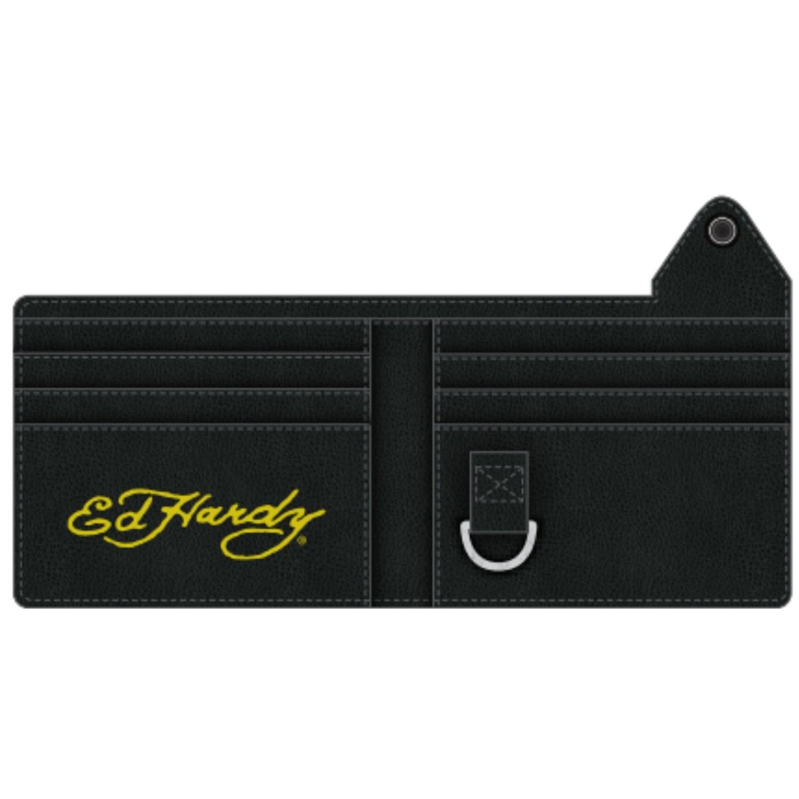Ed Hardy Ed Hardy Men's Dragon Print Snap Closure Bifold Black Wallet Size ONE SIZE - 2 Thumbnail