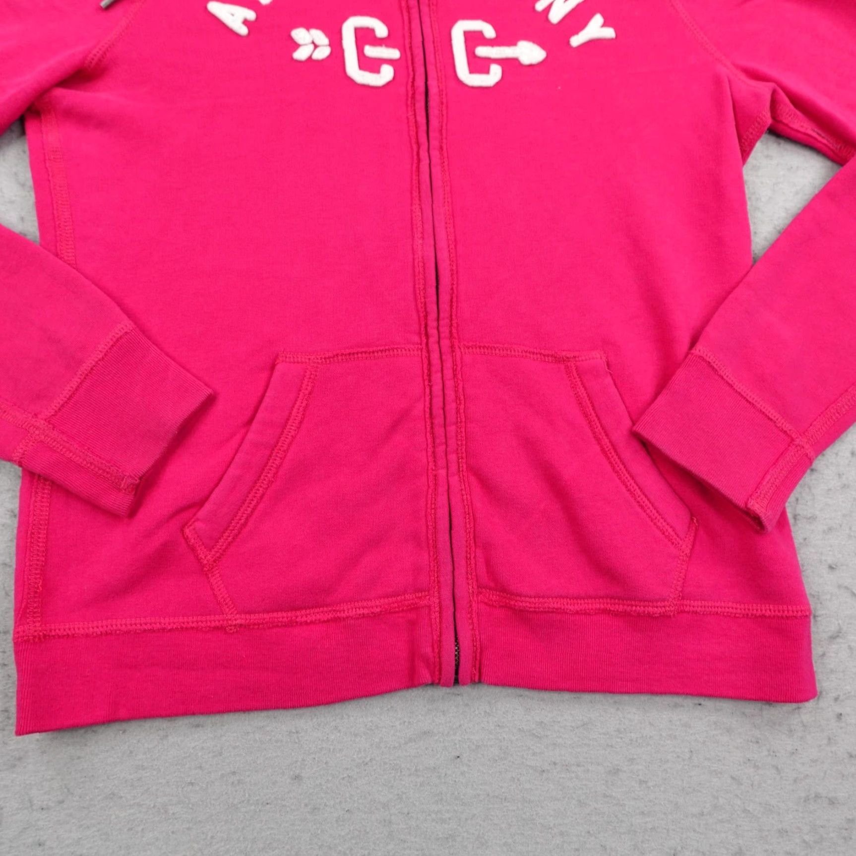 Abercrombie & Fitch VINTAGE Abercrombie & Fitch Hoodie Womens L Pink Full Zip A&F NY Sweatshirt Y2K Womens Size L / US 10 / IT 46 - 4 Thumbnail