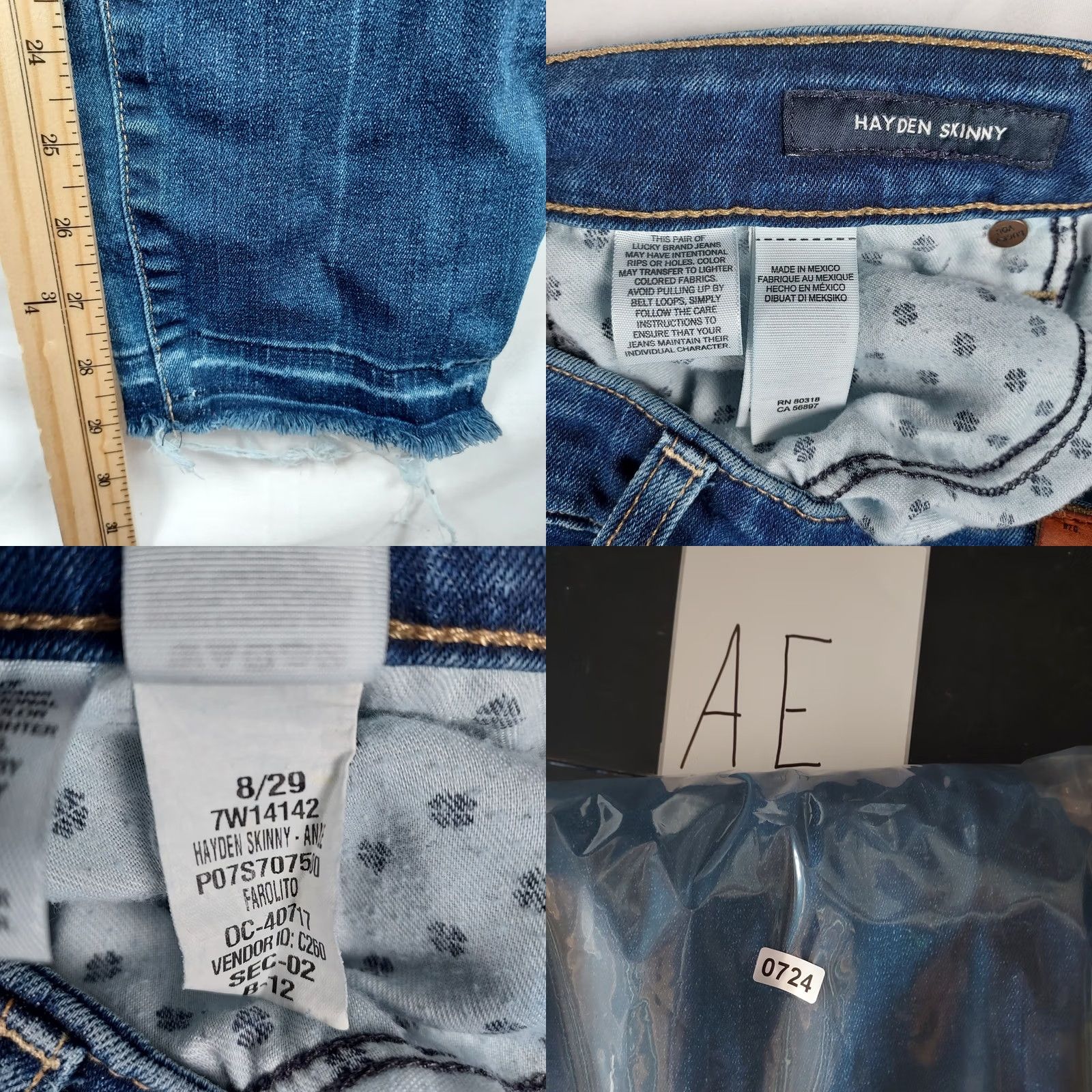 Lucky Brand Lucky Brand Women’s Hayden Skinny Jeans Denim Blue Medium Wash 5-Pocket Raw Hem Jeans Women Medium Regular Slim 5-Pocket Design Size 32" / US 10 / IT 46 - 9 Thumbnail