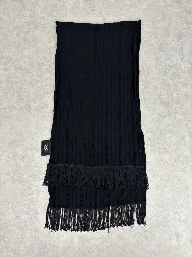 Dolce & Gabbana 2000s Dolce & Gabbana Black Premium Scarf Size ONE SIZE - 2 Thumbnail