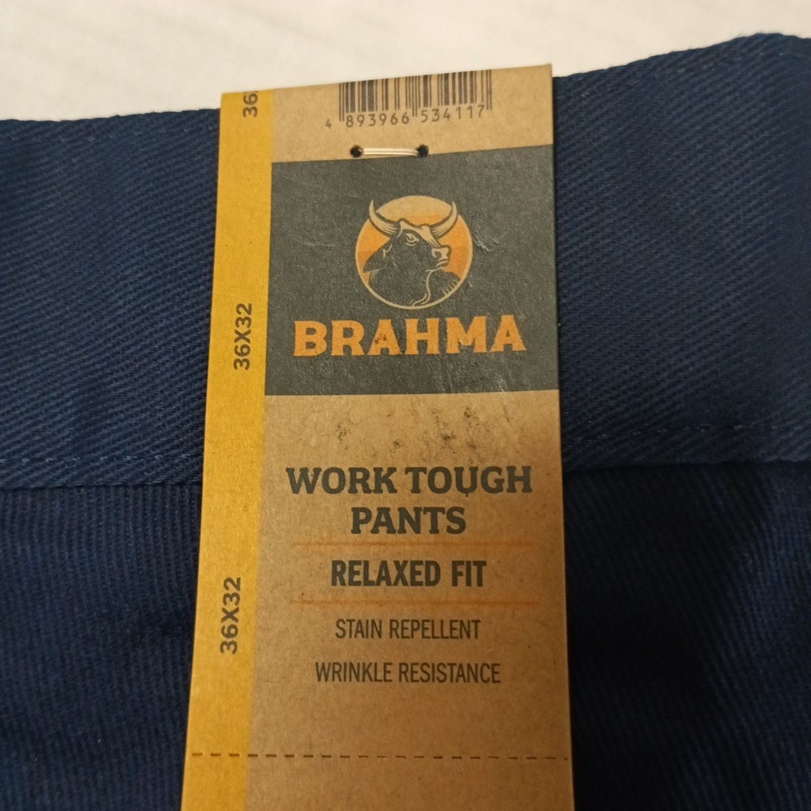 Other Brahma Men's Work Tough Pants Size 36x32 Blue Relaxed Fit Size US 36 / EU 52 - 2 Thumbnail
