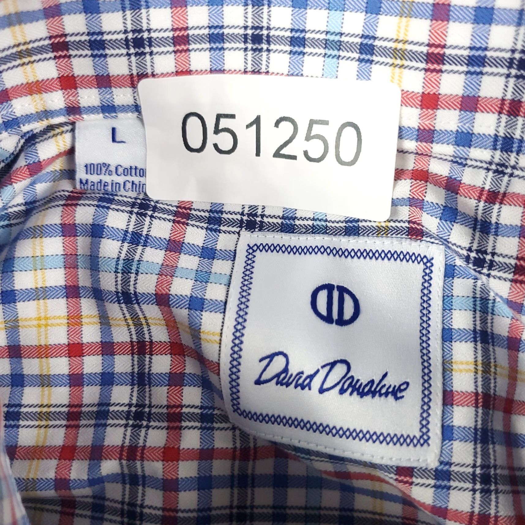 David Donahue DAVID DONAHUE Shirt Mens Large Blue Plaid Button-Up Long Sleeve Casual Shirt - Classic, Preppy Comfort Size US L / EU 52-54 / 3 - 6 Thumbnail