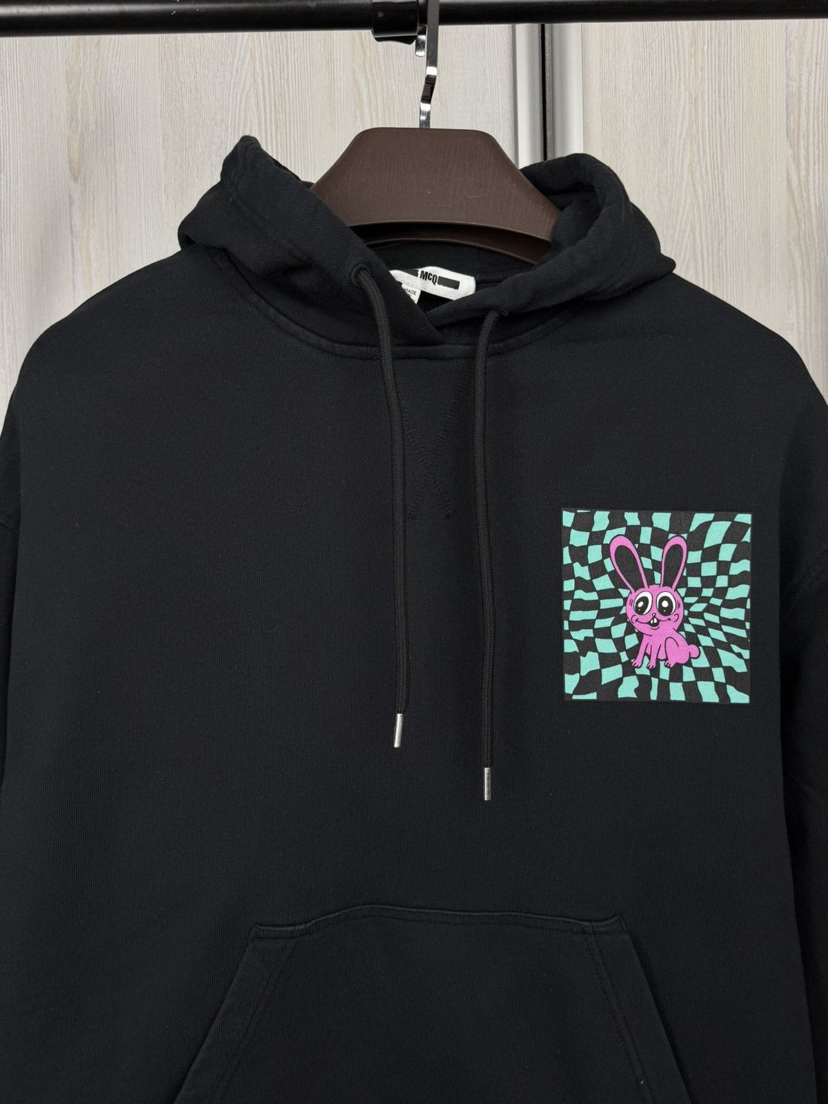 McQ Alexander McQueen McQ Alexander McQueen Black Acid Bunny French Terry Hoodie Size XXS / US 00 / IT 34 - 4 Thumbnail