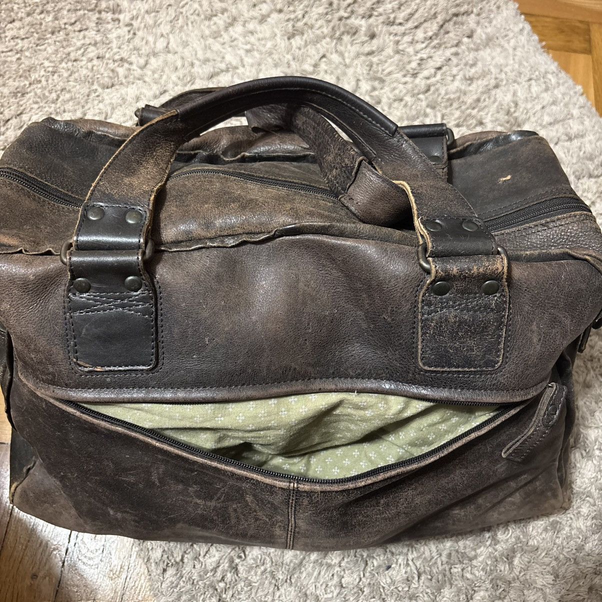 Vintage Vintage Avant-Garde Leather Travel Luggage Bag Grunge ERD Size ONE SIZE - 4 Thumbnail