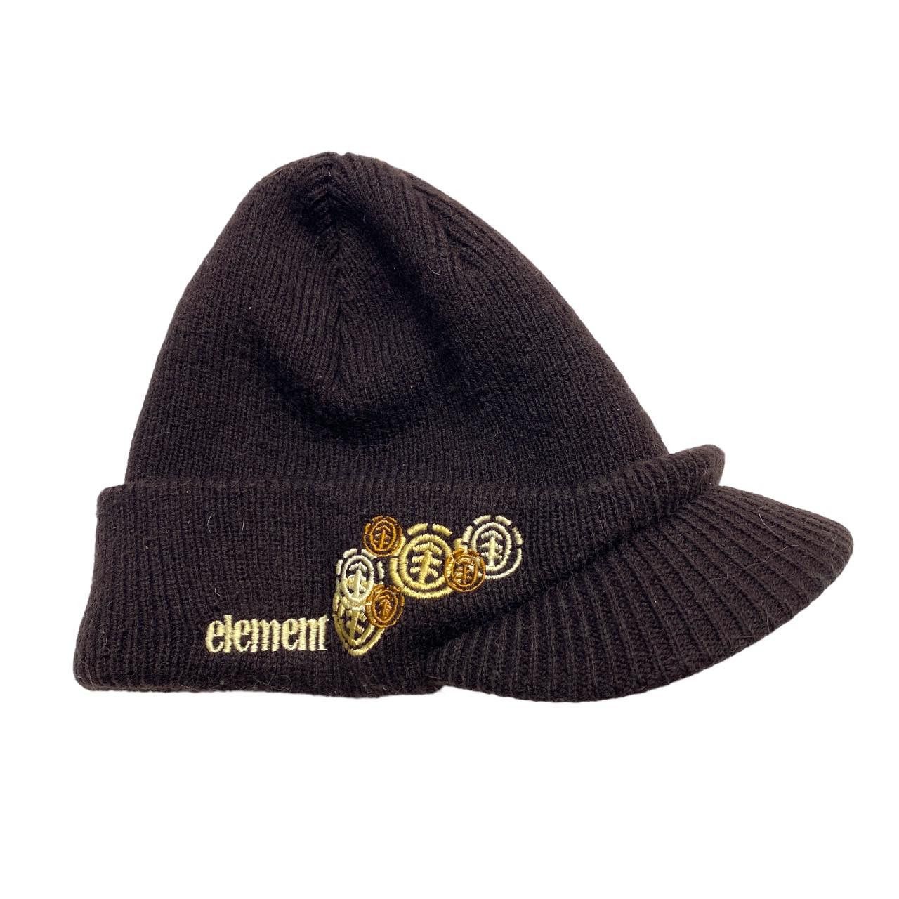 Element Skateboarding y2k Brown Beanie Hat with Brim