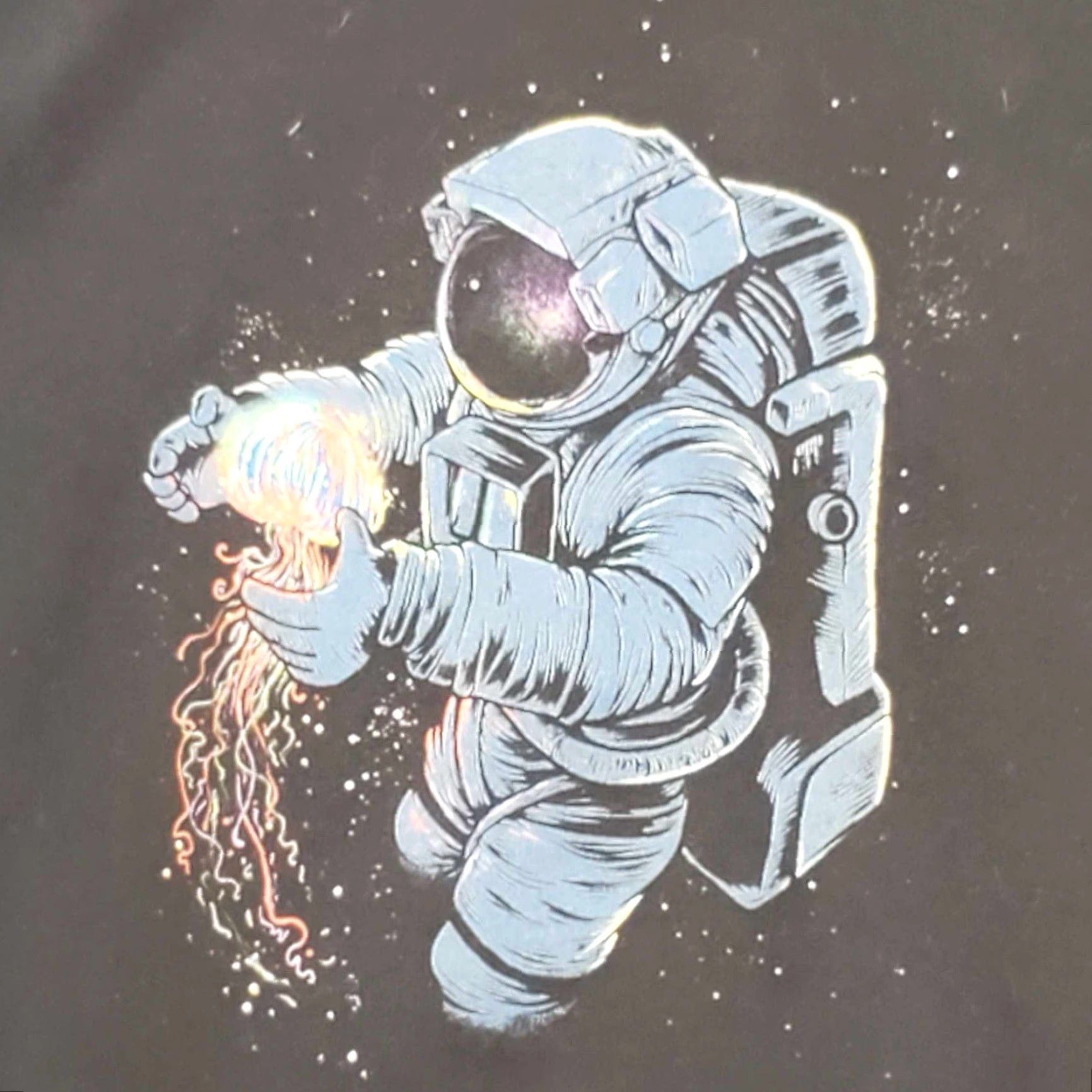 NASA VINTAGE Astronaut Space Hoodie Jellyfish Festival Trippy RARE Adult Large L NASA-esque Black Unbranded Unisex Hoodie Pullover Space Theme All Seasons Size US L / EU 52-54 / 3 - 2 Thumbnail