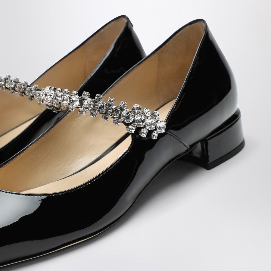 Jimmy Choo o1d2blof0824 Leather Flat Pumps in Black Size US 8.5 / IT 38.5 - 4 Thumbnail