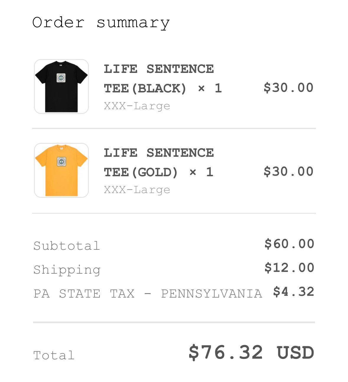 Fuck The Population SIZE 3XL FTP Life Sentence Tee (Black) Size US XXL / EU 58 / 5 - 4 Thumbnail