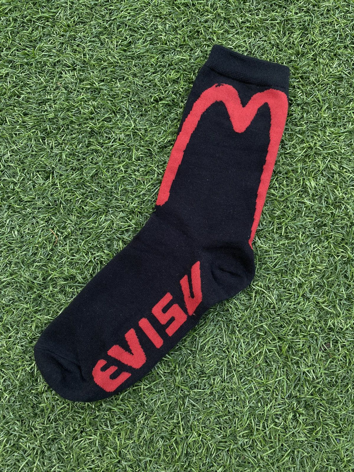 Evisu × Japanese Brand EVISU SOCKS RED BRUSHSTROKE DAICOCK Size 32 - 3 Thumbnail