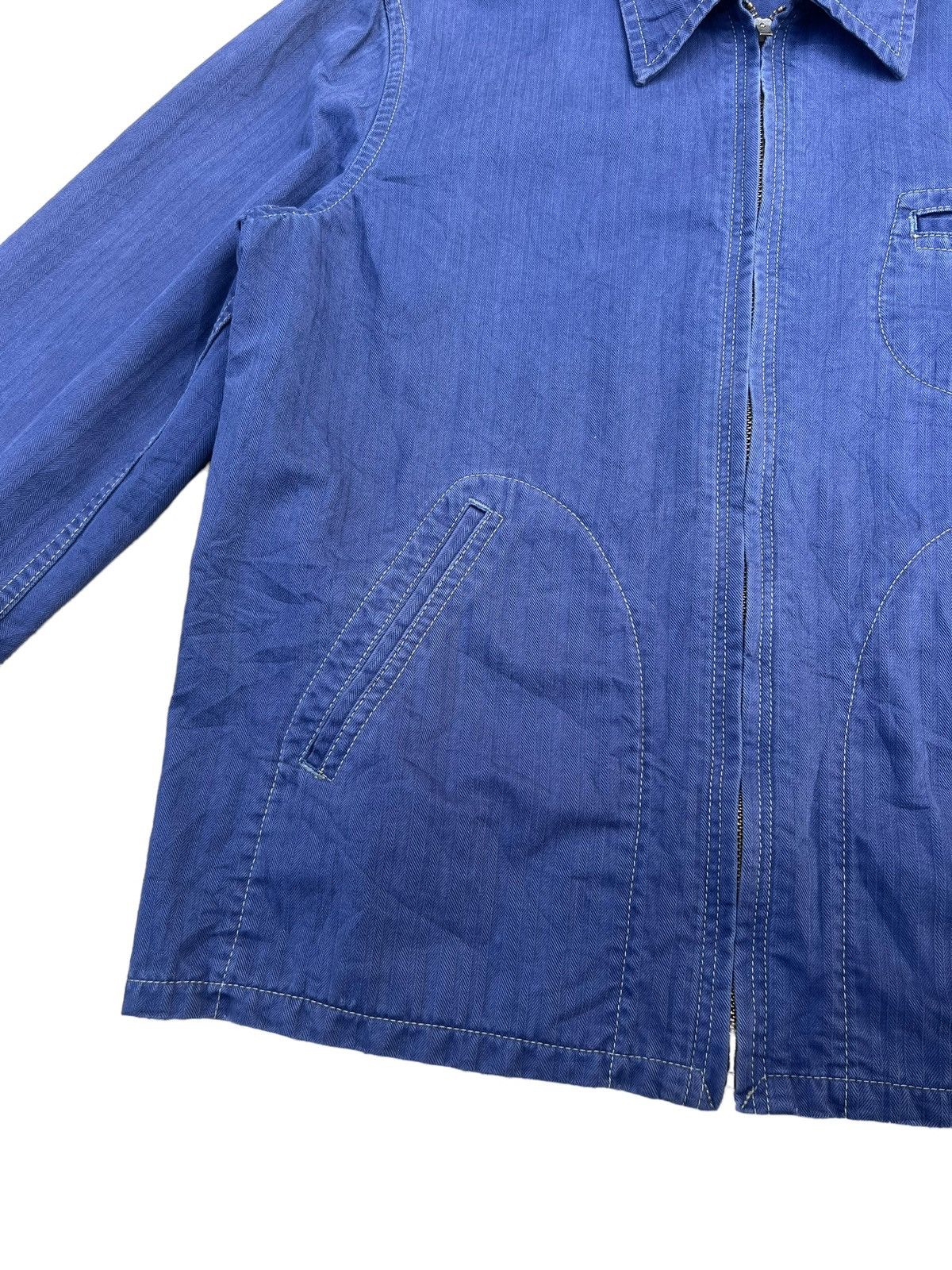 Indigo Two Moon Japan Herringbone Indigo Work Wear Jacket Size US L / EU 52-54 / 3 - 6 Thumbnail