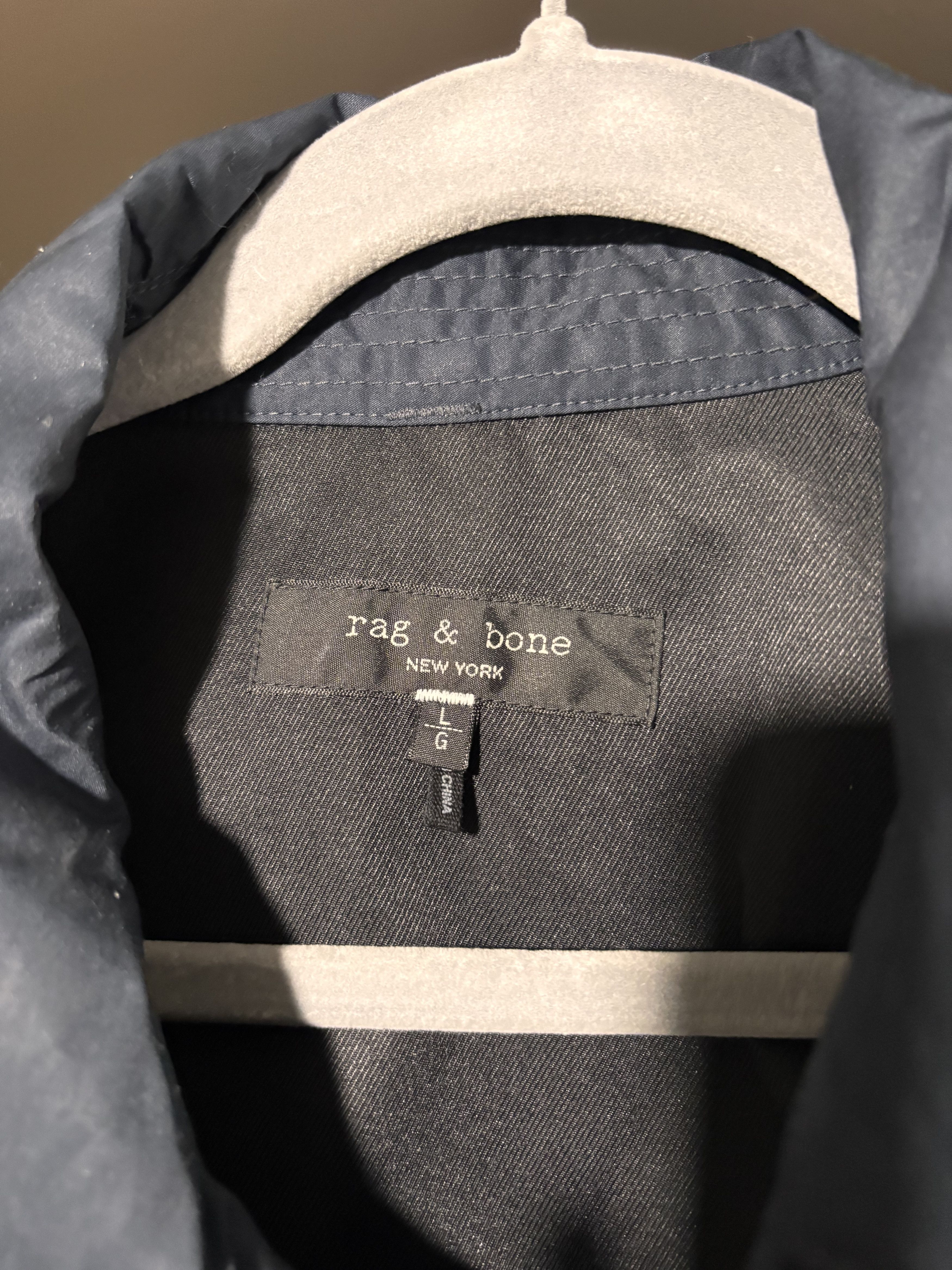 Rag & Bone Rag & Bone Classic Blue Cotton Poplin Jacket Size US L / EU 52-54 / 3 - 3 Thumbnail