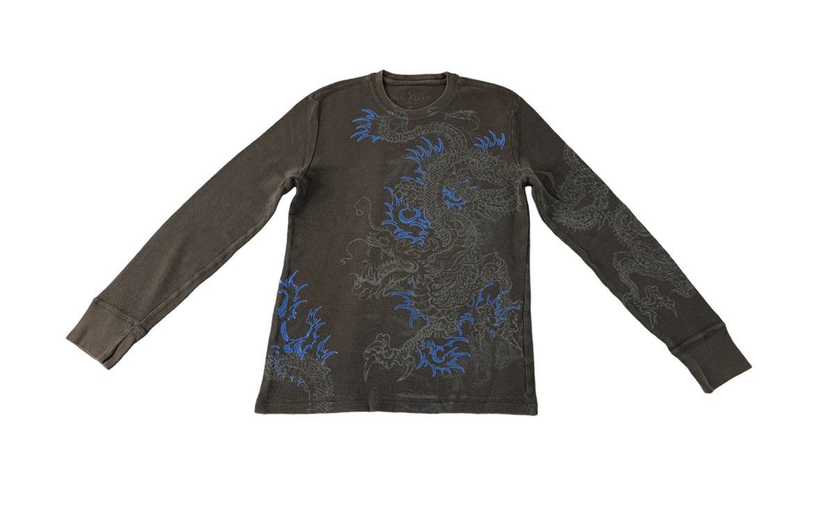 Ecko Unltd. Marc Ecko Big Dragon Over Printed Longsleeve Slim Fit Tee Size S / US 4 / IT 40 - 1 Thumbnail