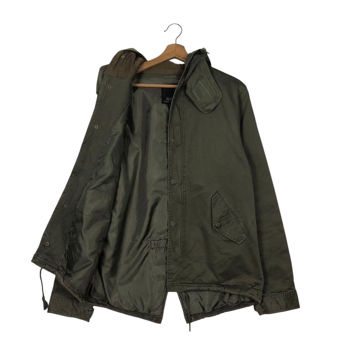 Hysteric Glamour 📌Rich Green Military Biker Jacket Zipper Hoodie Slick Punk Size US M / EU 48-50 / 2 - 13 Thumbnail