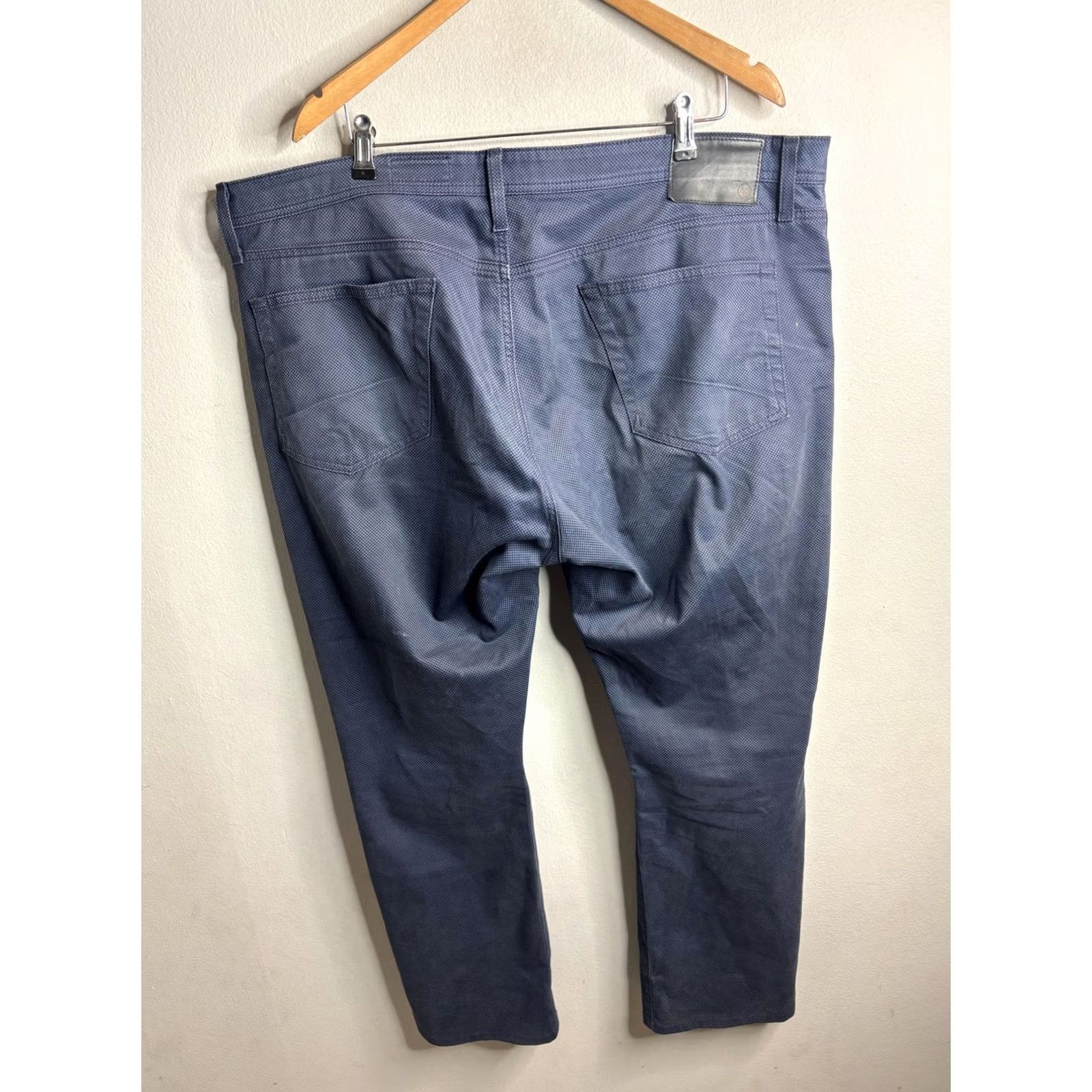 Vintage AG Adriano Goldschmied Everett Jeans Mens 44x33 Blue Slim Straight Geometric Denim 5-Pocket N/A Size US 44 / EU 60 - 6 Thumbnail