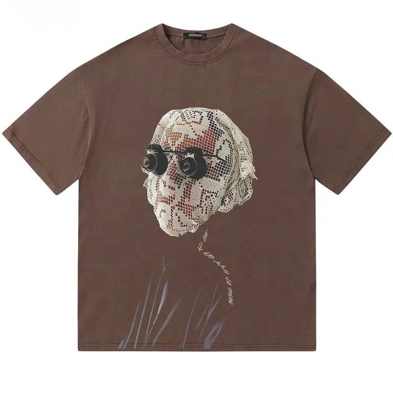 Japanese Brand Streetwear Punk Face Print Loose Vintage T Shirt Size US L / EU 52-54 / 3 - 1 Thumbnail