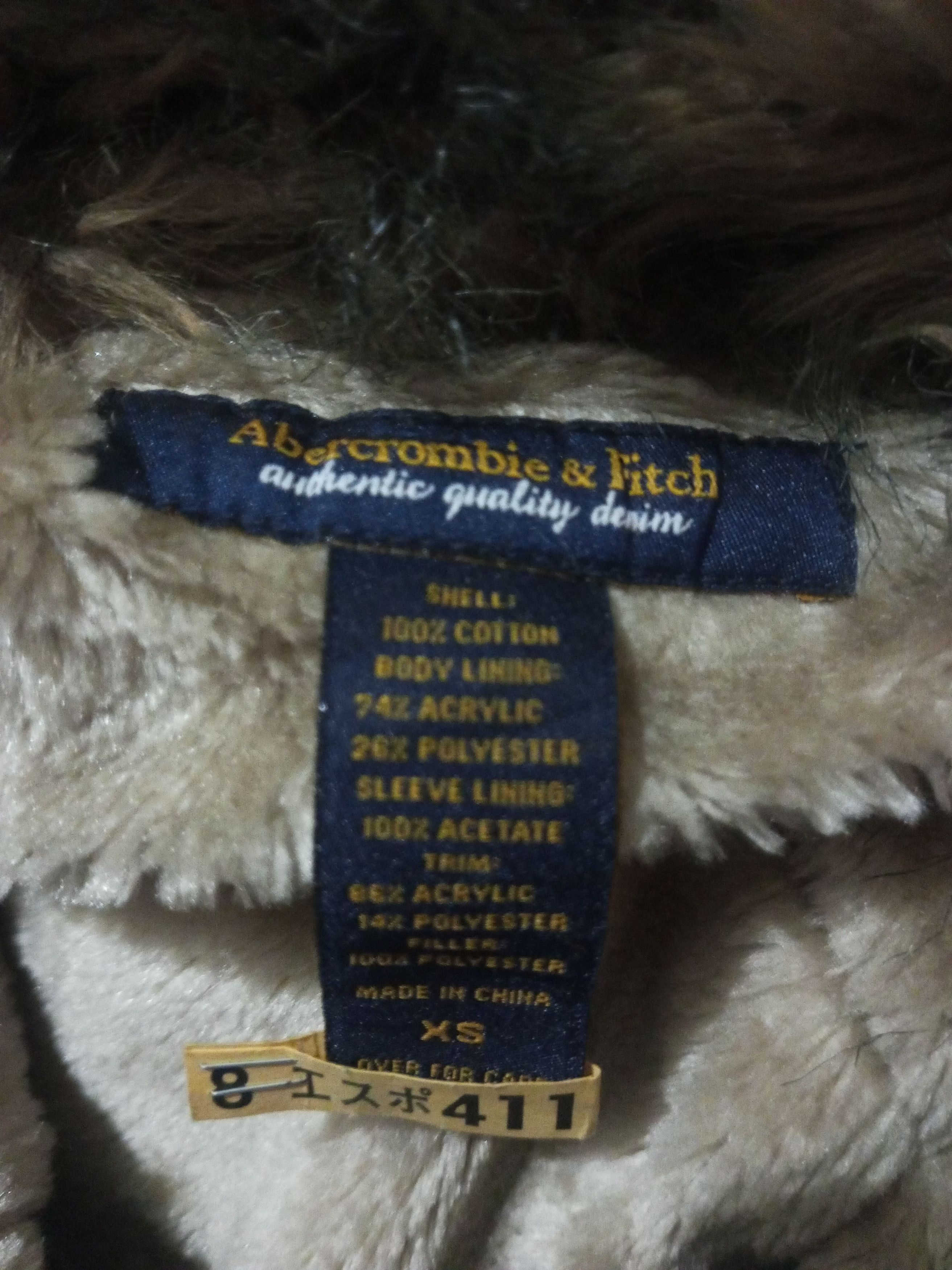 Abercrombie & Fitch 2000's Fur Denim Jacket Size XS / US 0-2 / IT 36-38 - 6 Thumbnail