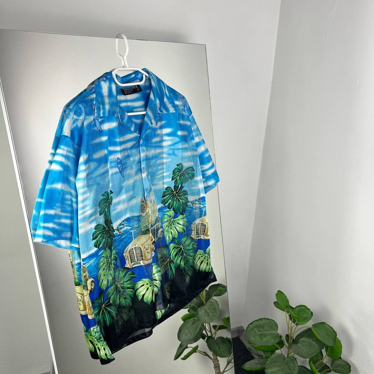 Vintage Hawaii Meshes Shirt Summer Button Up Over Print Y2k Size US L / EU 52-54 / 3 - 1 Thumbnail