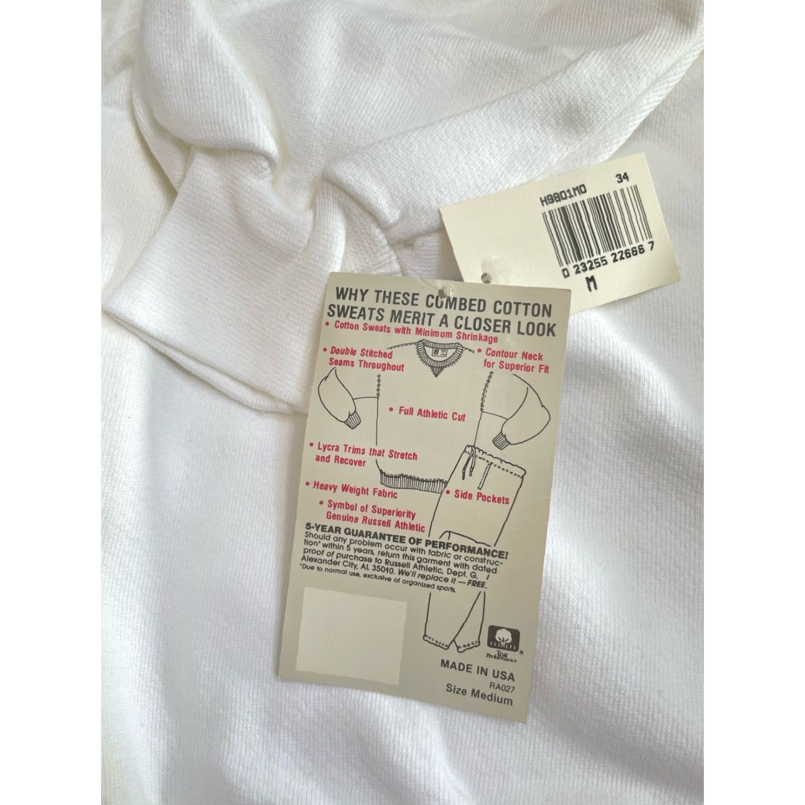 Russell Athletic vintage russell high cotton crewneck sweatshirt mens M white 90s deadstock NWT Russell Athletic Sweatshirt Crew Mens Size US M / EU 48-50 / 2 - 3 Thumbnail