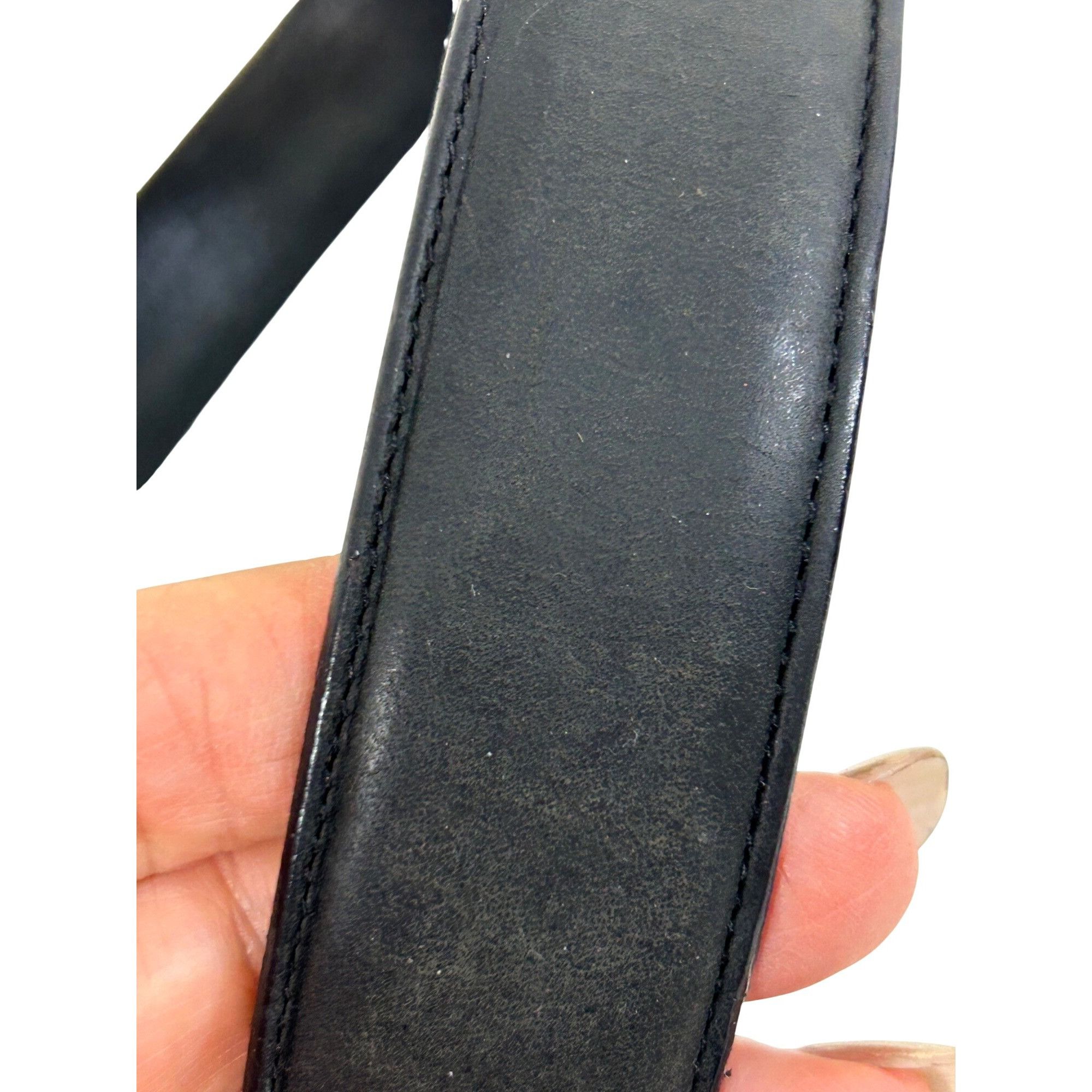 Justin Justin Belt Black 30 Vtg Leather USA Silver-plated 1993 Eng Size ONE SIZE - 24 Thumbnail